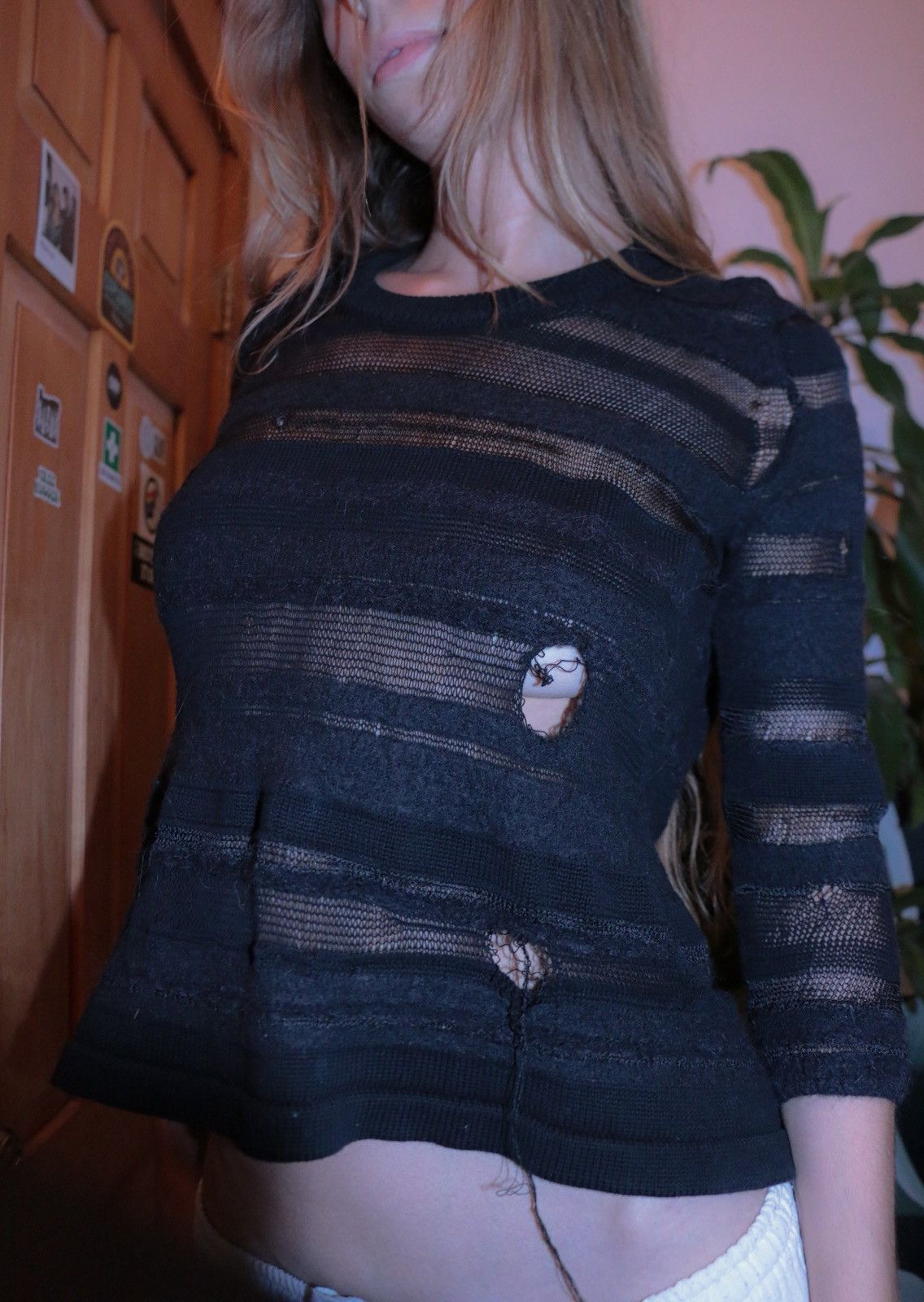 Maison Margiela Maison Margiela Sheer Distressed Knit Sweater Size S / US 4 / IT 40 - 3 Thumbnail