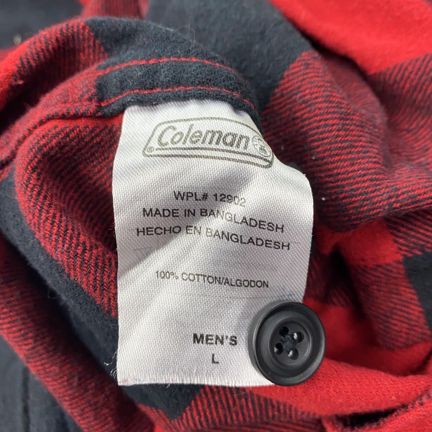 Vintage Coleman Shirt Mens Large Red Black Buffalo Plaid Flannel Button-Up Cotton Casual Size US L / EU 52-54 / 3 - 7 Thumbnail