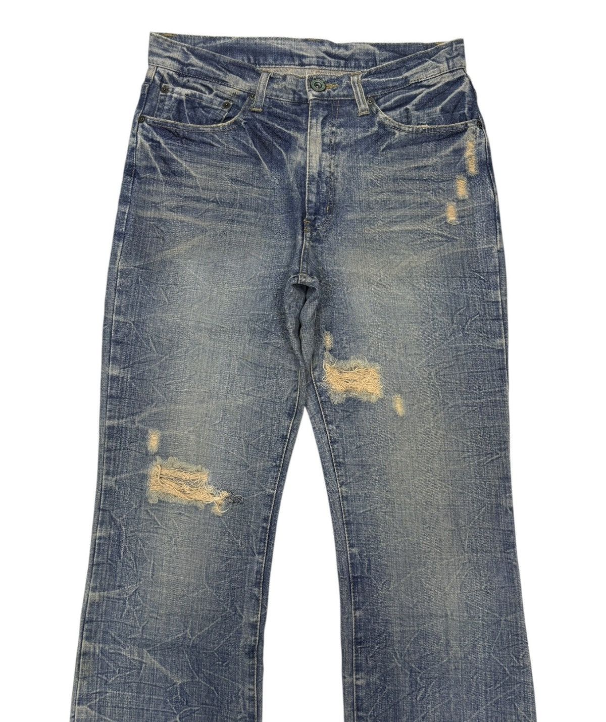 Hysteric Glamour × Japanese Brand × Vintage VINTAGE FLARED JEANS DISTRESS RIPPED JEANS Size US 32 / EU 48 - 3 Thumbnail
