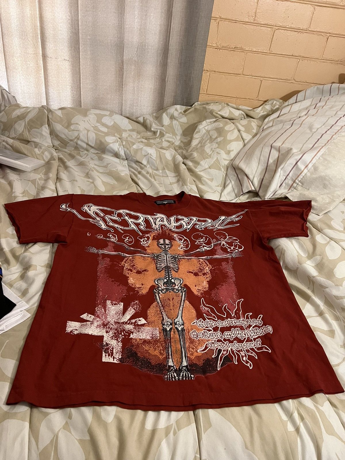 image of Vertabrae T Shirt in Maroon, Men's (Size Large)