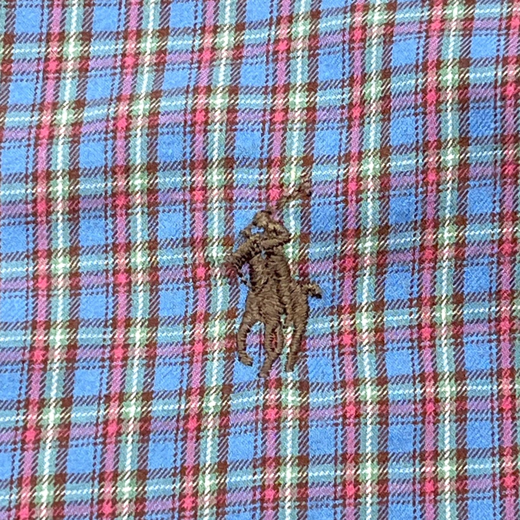 Polo Ralph Lauren VINTAGE Polo Ralph Lauren Flannel Shirt Men Large Blue Brown Button Up Stanton Plaid A11 Size US L / EU 52-54 / 3 - 3 Thumbnail