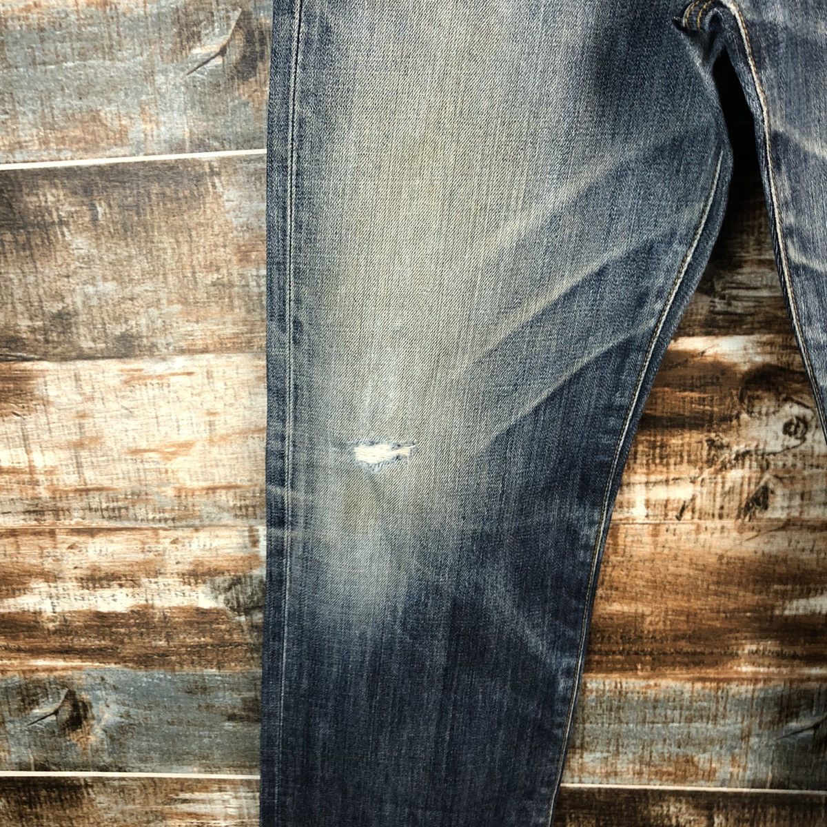Japanese Brand Uniqlo Blue faded Distressed Denim Pants #A1396 Size US 30 / EU 46 - 9 Thumbnail