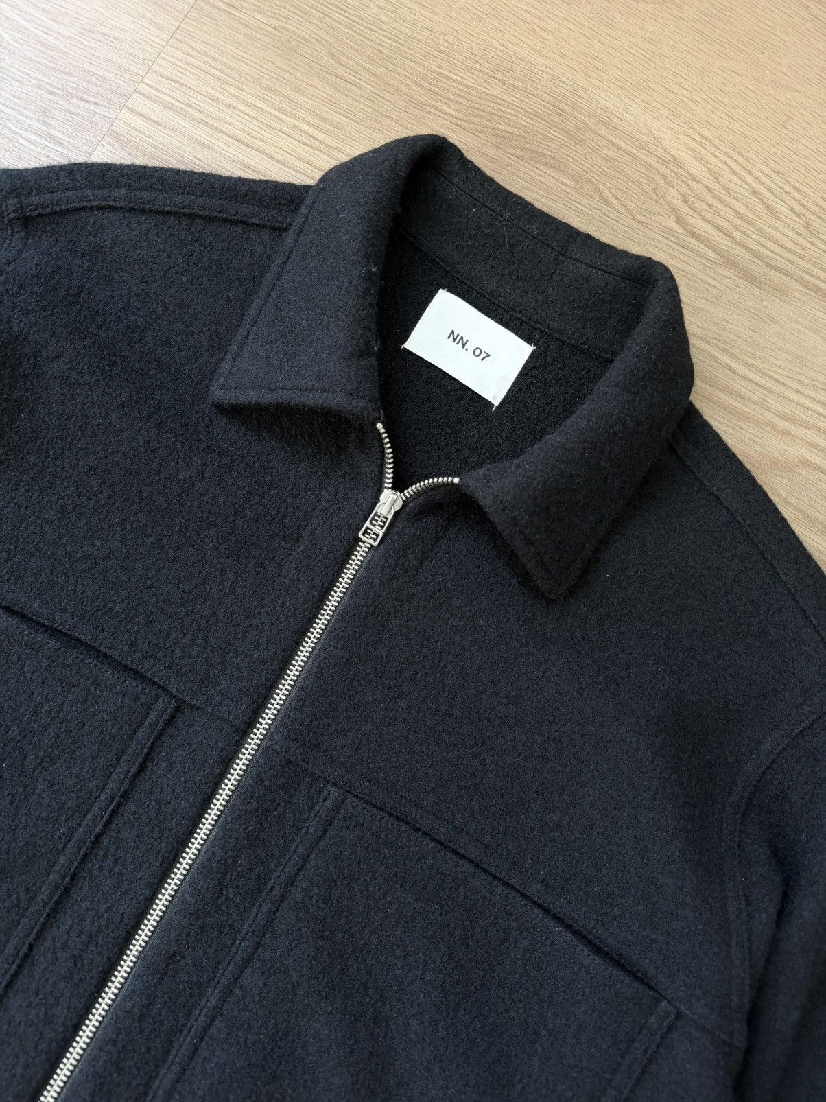 NN07 NN07 Isak 6398 Boiled Wool Overshirt Black Jacket Size L Size US L / EU 52-54 / 3 - 3 Thumbnail