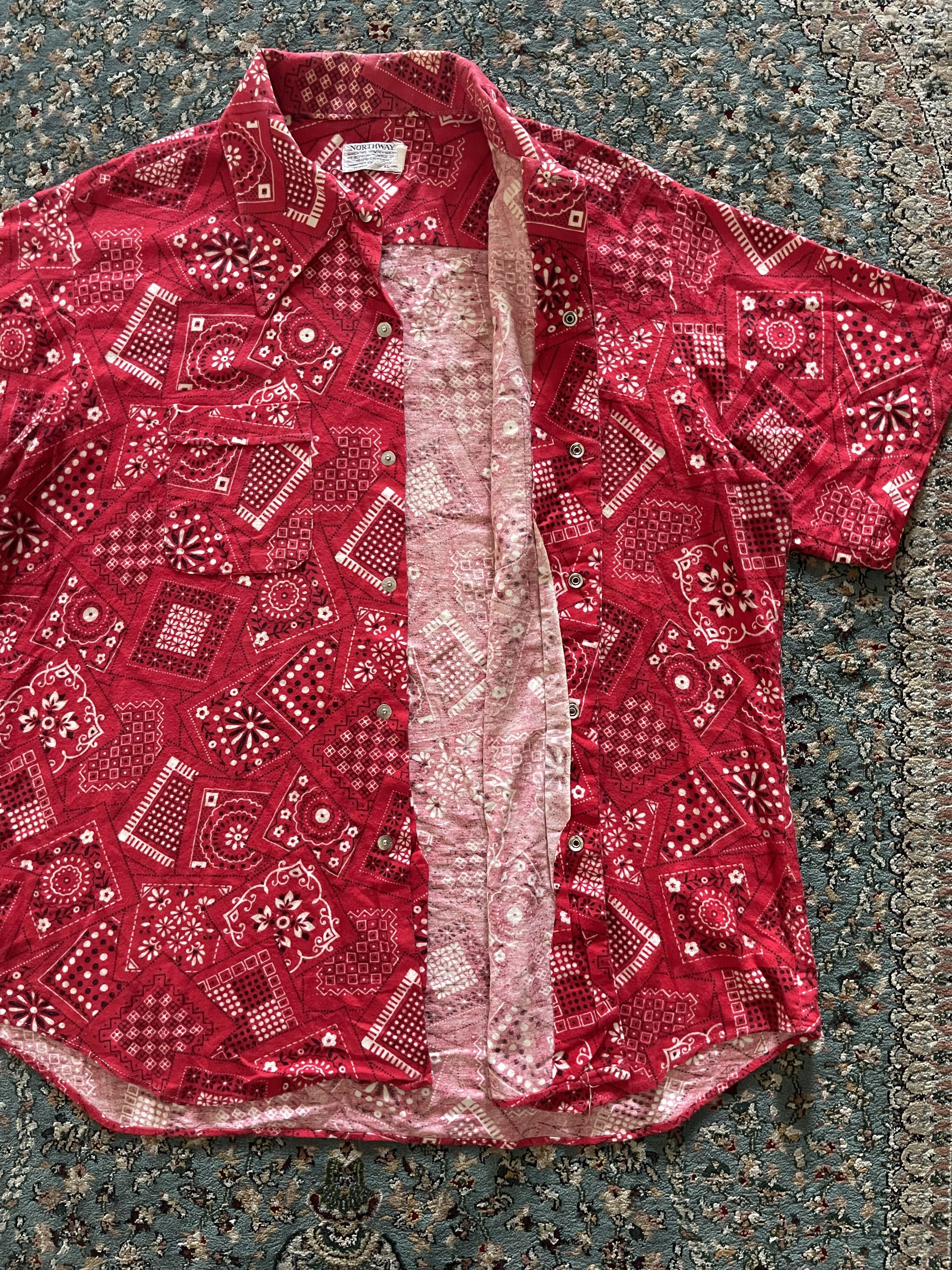 Vintage 🔥 Vintage NORTHWAY Bandana Print Shirt – Made in USA 🔥 Size US XL / EU 56 / 4 - 10 Thumbnail