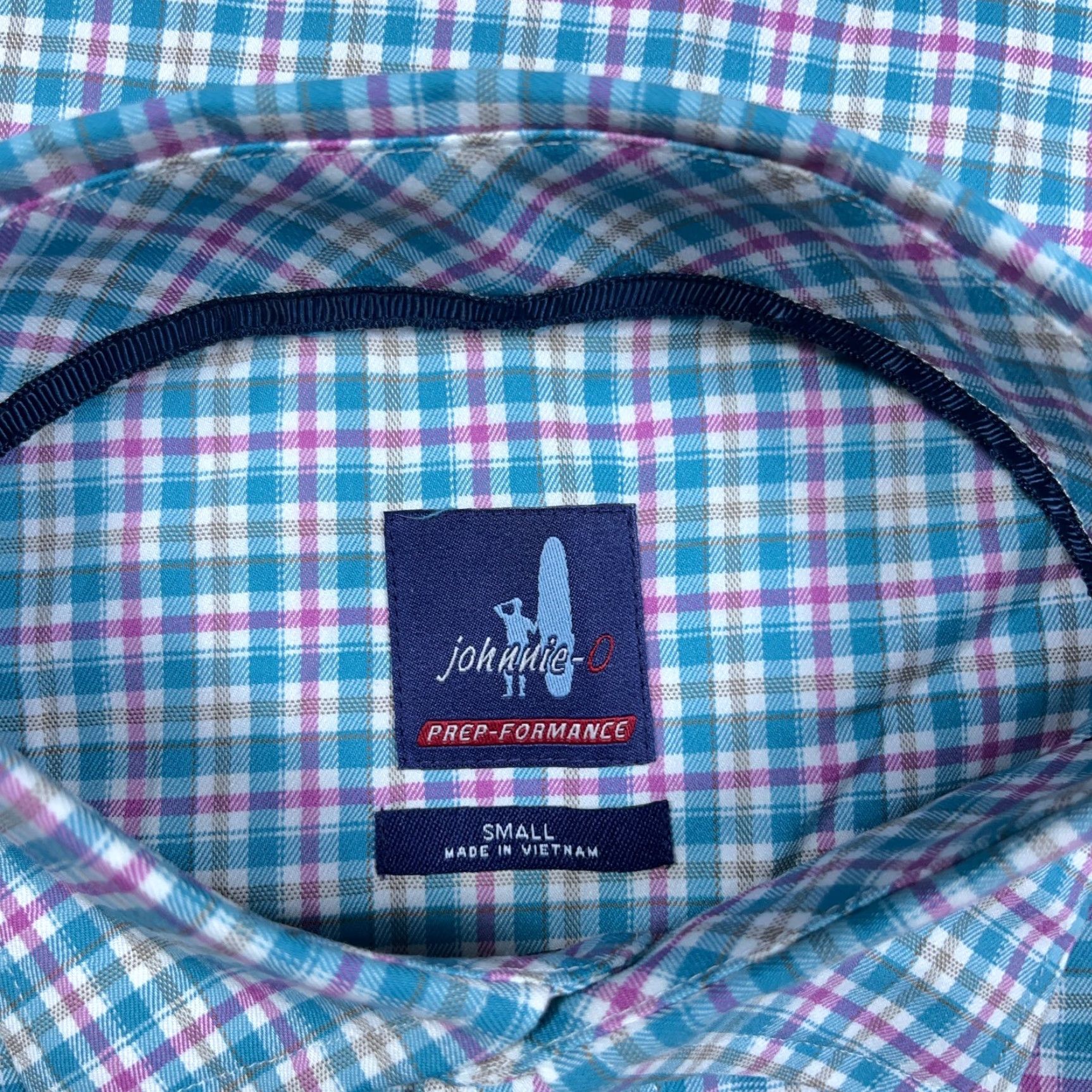 johnnie-O johnnie-O Polo Shirt Men Small Blue Pink Plaid Prep Performance Golf Shirt Men Small Blue Plaid American Classic College Logo Preppy Mens Polo Size US S / EU 44-46 / 1 - 3 Thumbnail