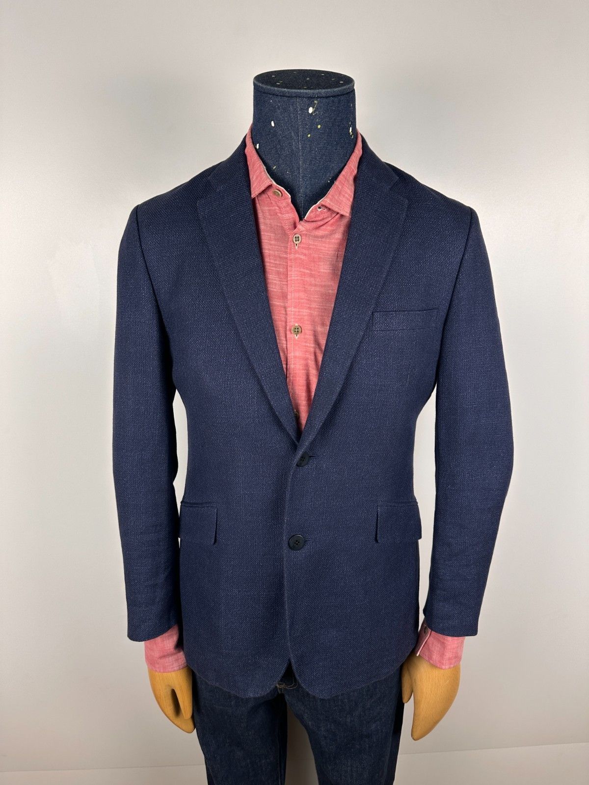 Other Bladen Bros Larlequin Blazer Navy Linen Men's Size 38 Size 38R - 1 Thumbnail