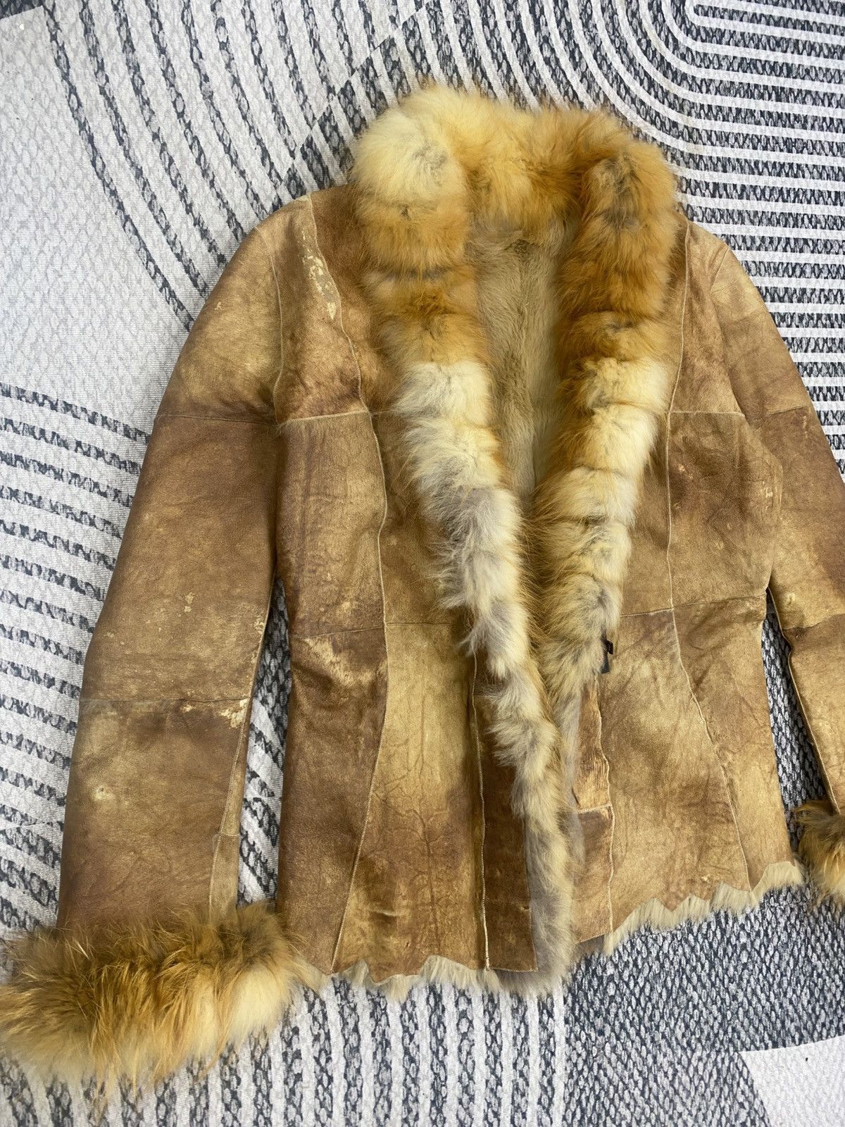 Japanese Brand Vtg Afghan Shearling Suede Fur Trim Penny Lane Coat Jacket Size M / US 6-8 / IT 42-44 - 3 Thumbnail