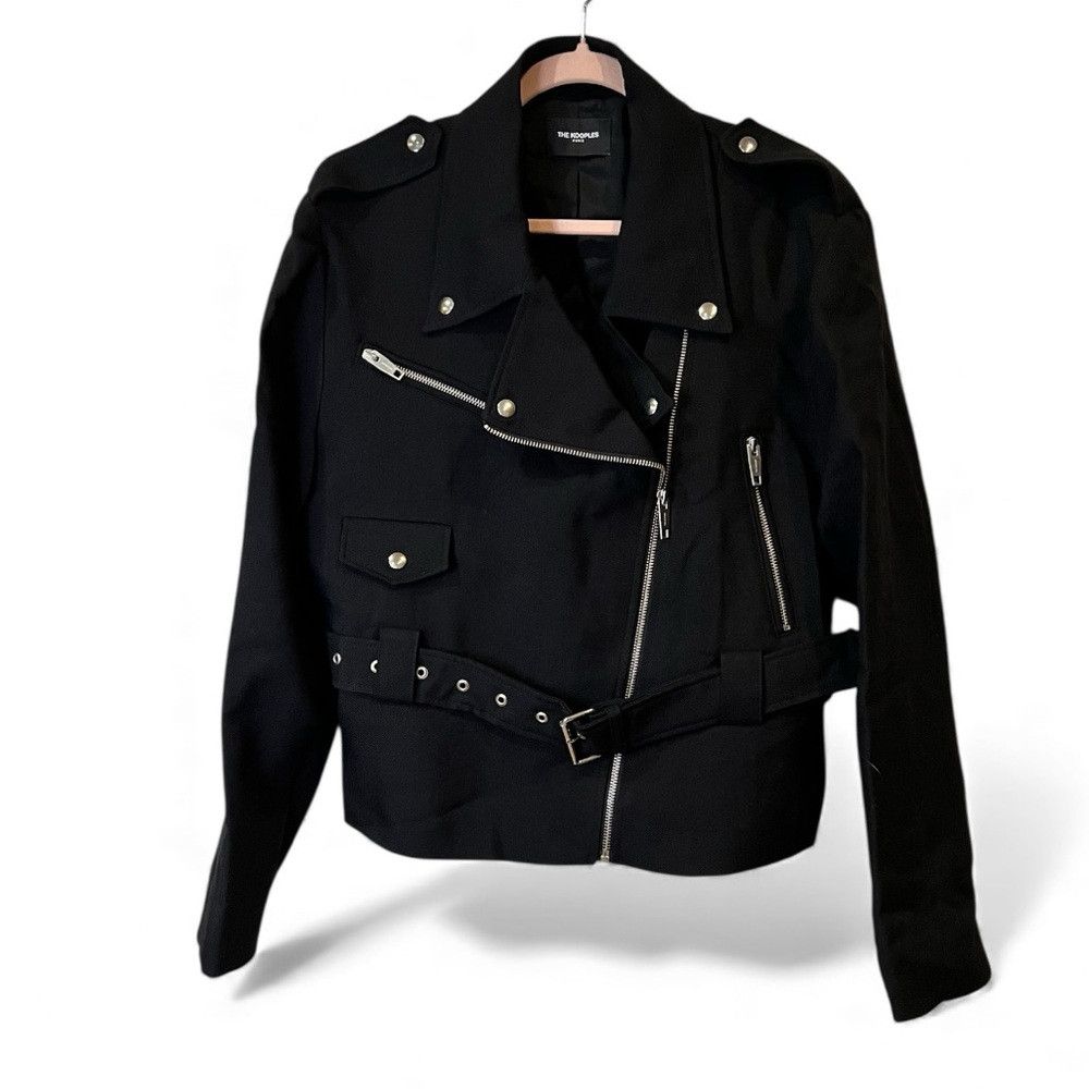 The Kooples THE KOOPLES Cropped Biker-Style Wool Coat Size FR 2 Medium Size M / US 6-8 / IT 42-44 - 4 Thumbnail