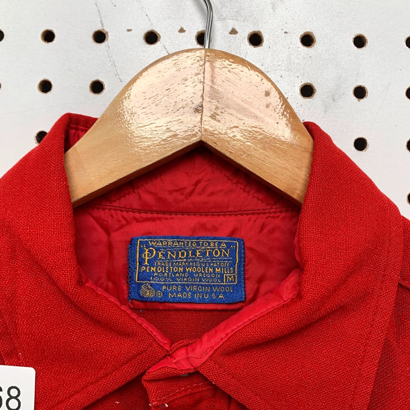 Pendleton VINTAGE Pendleton Shirt Mens M Wool Flannel Red 70s 80s USA Leather Elbow Button-Up Pockets Music? Size US M / EU 48-50 / 2 - 3 Thumbnail