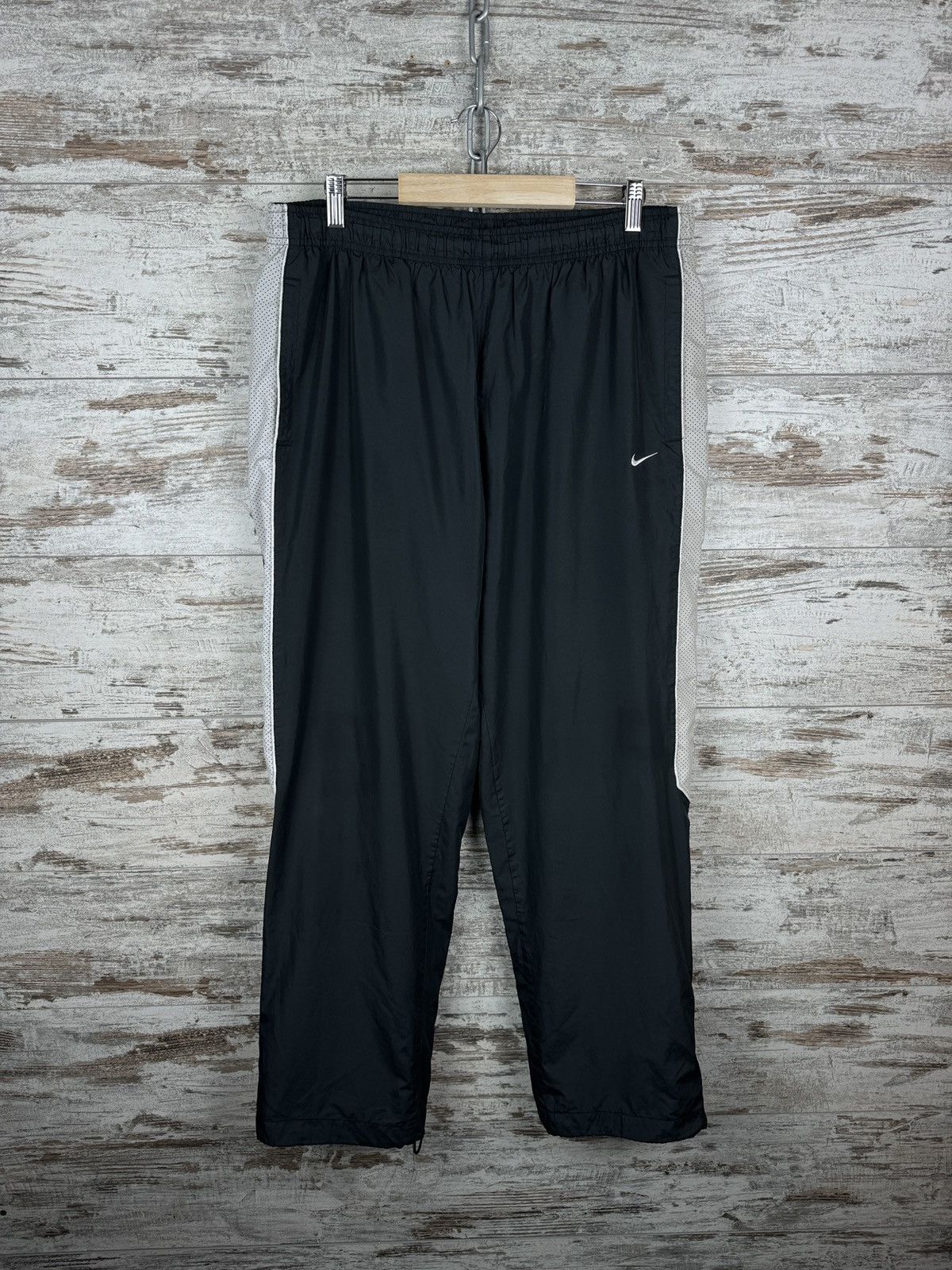 Nike × Vintage Mens Vintage Nike black drill pants sweatpants swoosh y2k Size US 36 / EU 52 - 2 Thumbnail