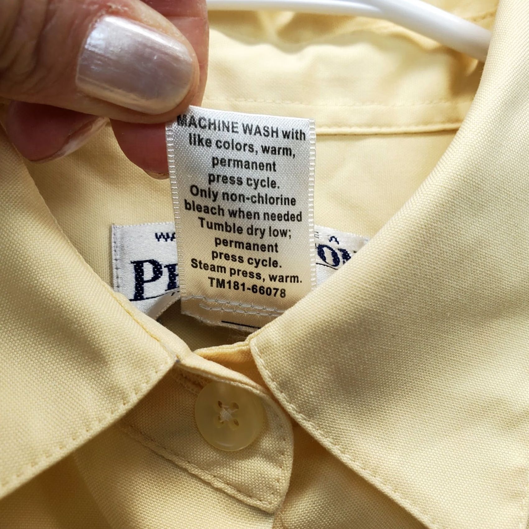 Pendleton Pendleton Shirt Womens Size 6 Yellow Solid Cotton Long Sleeve Button-Down Shirt Size M / US 6-8 / IT 42-44 - 4 Thumbnail
