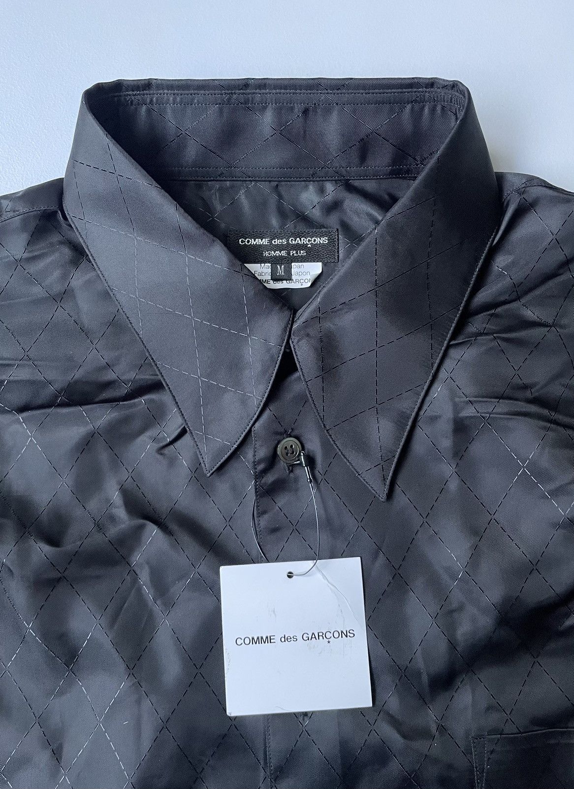 Comme des Garcons S/S 06 Black Satin 'Diamond Weave' Shirt Size US M / EU 48-50 / 2 - 3 Thumbnail