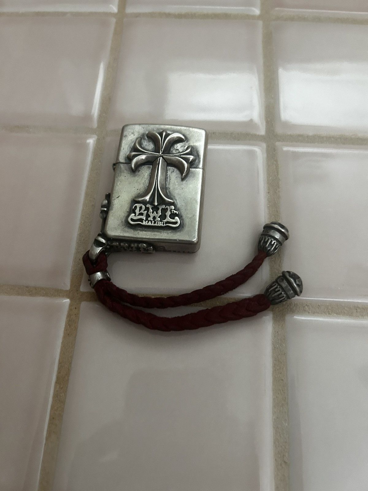 Bill Wall Leather Vintage silver BWL Malibu Lighter Cover Size ONE SIZE - 2 Thumbnail
