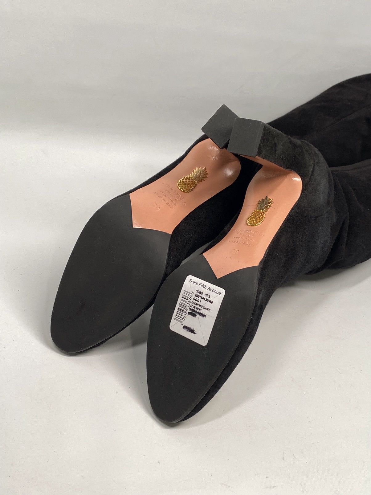 Aquazzura Aquazzura Manzoni Black Suede Leather Boots size 38 Size US 8 / IT 38 - 11 Thumbnail