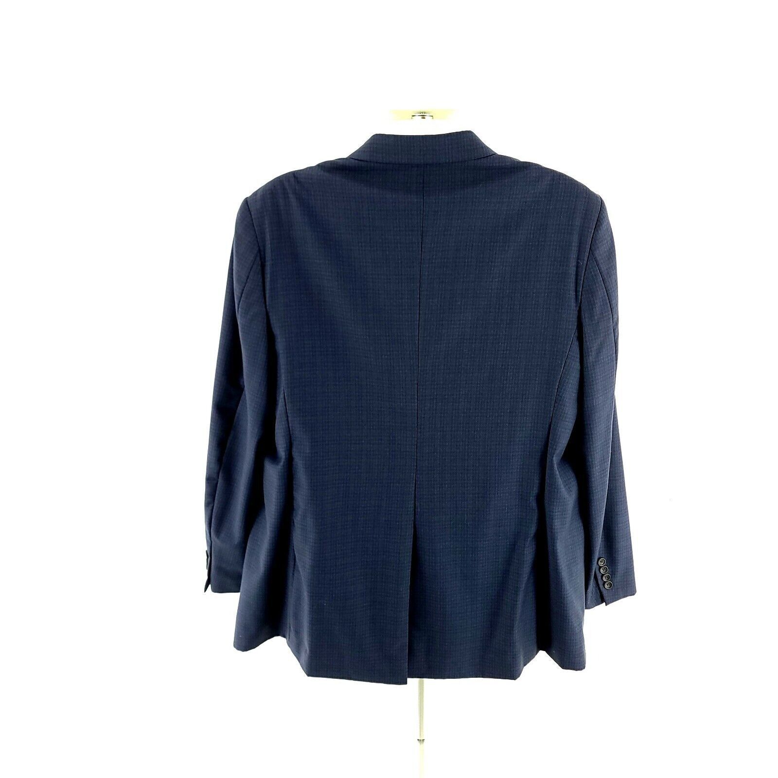 Joseph & Feiss Joseph & Feiss Gold Blue Plaid Wool 2 Button Blazer 46L Tagg Size 46L - 6 Thumbnail