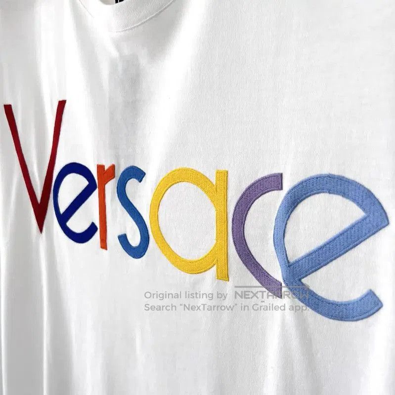 Versace Versace Summer Embroidered White Cotton T-Shirt . Size US XL / EU 56 / 4 - 4 Thumbnail