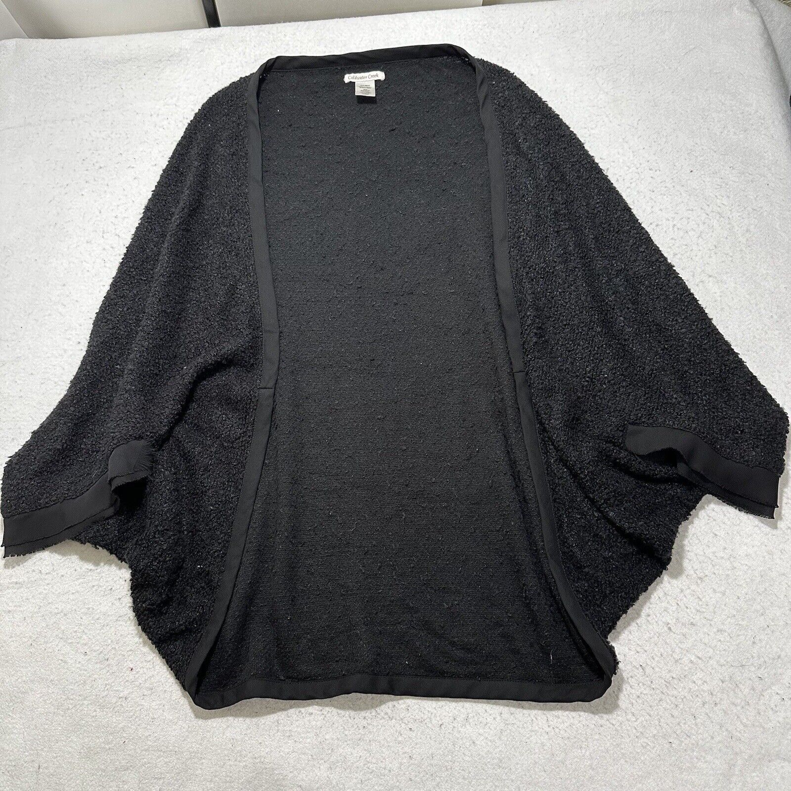 Coldwater Creek Coldwater Creek Wool Blend Cardigan Open Front Sweater Black Size ONE SIZE - 1 Thumbnail