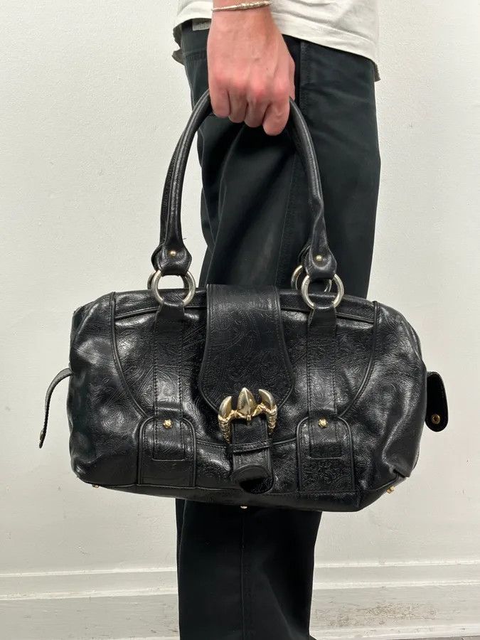 Just Cavalli AW2008 Cavalli Black Leather Winged Claw Lock Shoulder Bag Size ONE SIZE - 2 Thumbnail