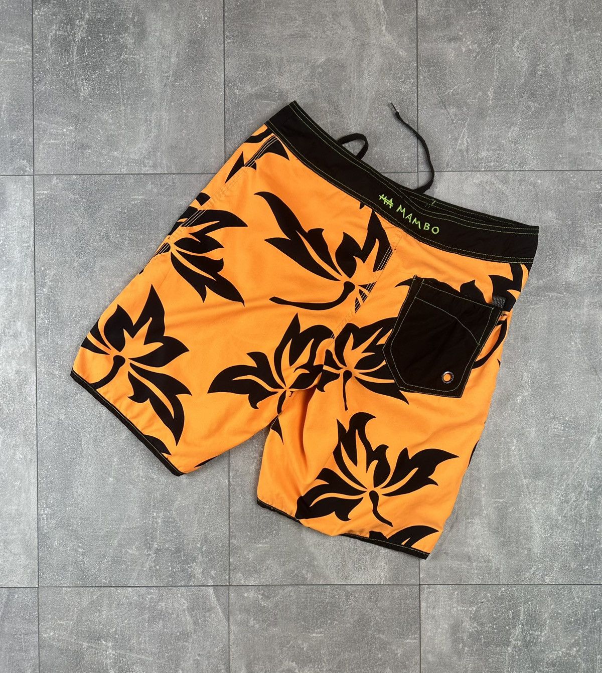 Mambo Mambo Surf Orange Board Short Floral Overprint Y2K Size US 32 / EU 48 - 3 Thumbnail