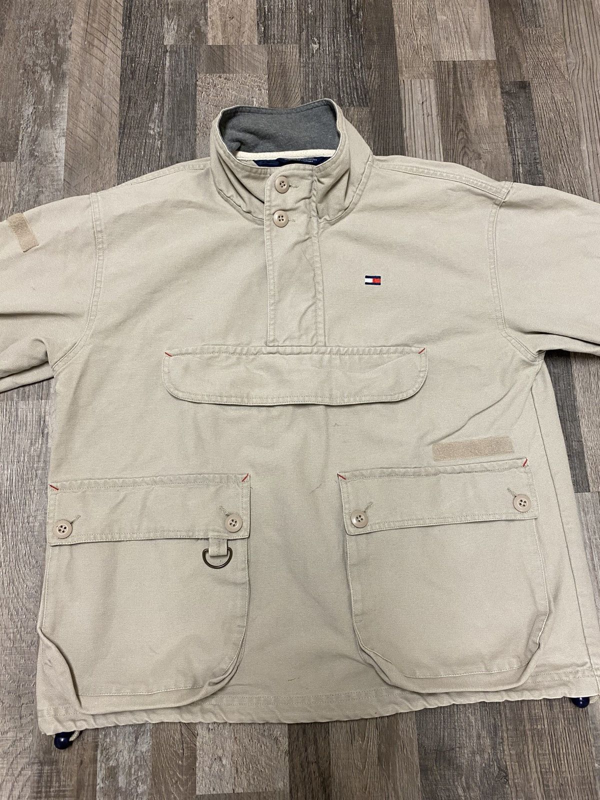 Tommy Hilfiger Vintage 90’s Tommy Hilfiger Canvas Anorak Pullover Jacket Size US L / EU 52-54 / 3 - 3 Thumbnail