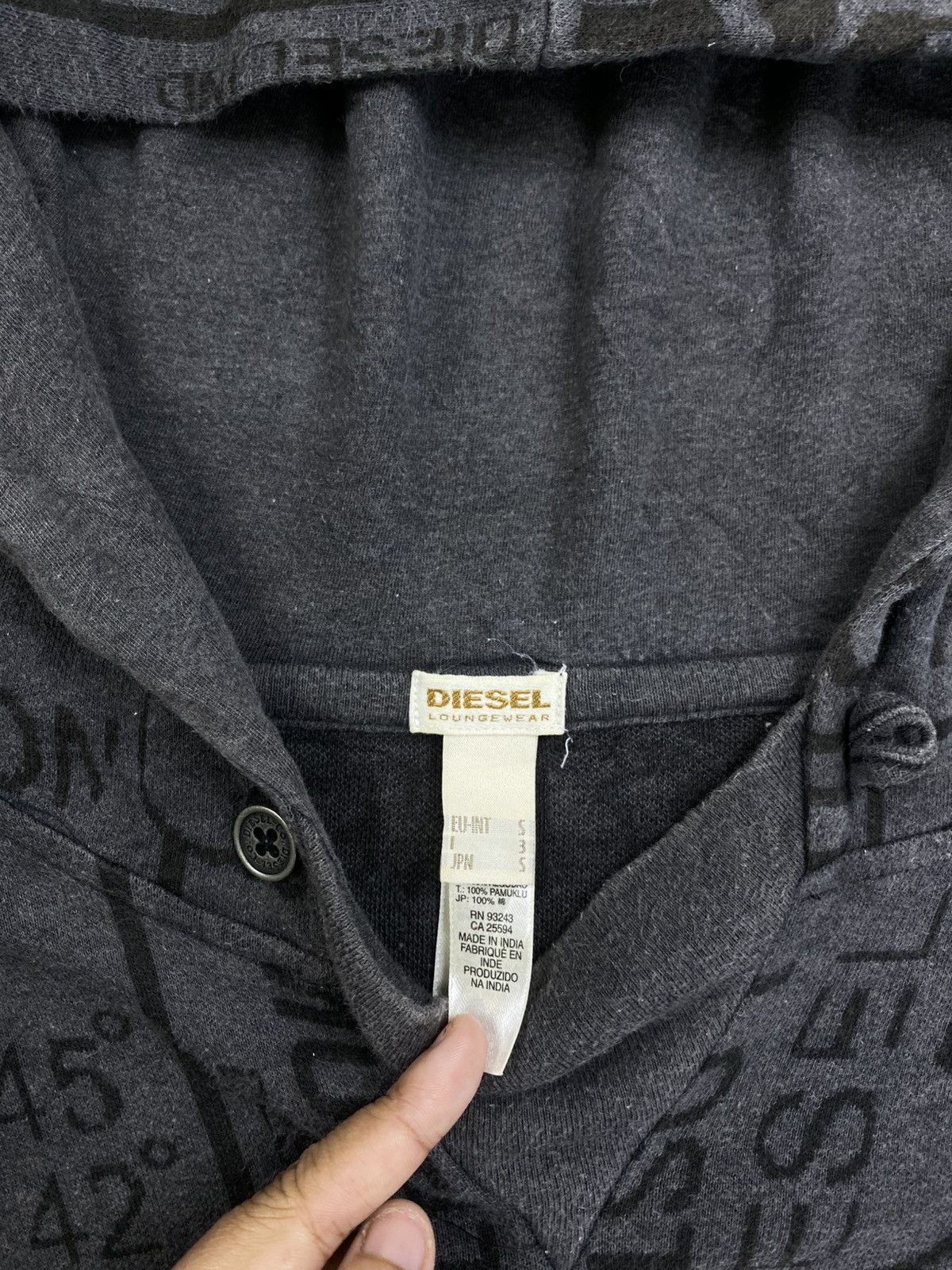 Diesel × Japanese Brand Vintage Diesel Loungewear Full Printed Punk Style Hoodie Size US M / EU 48-50 / 2 - 7 Thumbnail