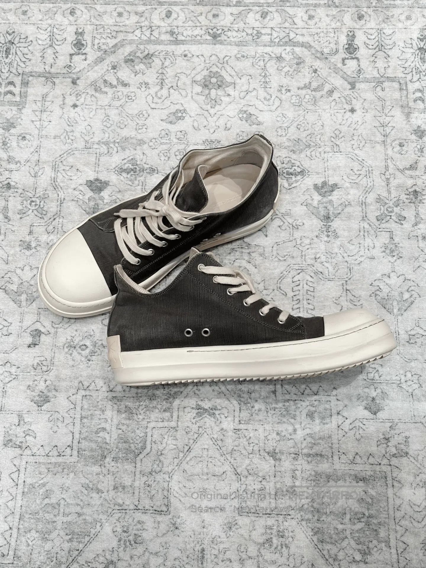 Rick Owens Rick Owens x Converse Gray Canvas Low Top. Size US 11 / EU 44 - 5 Thumbnail