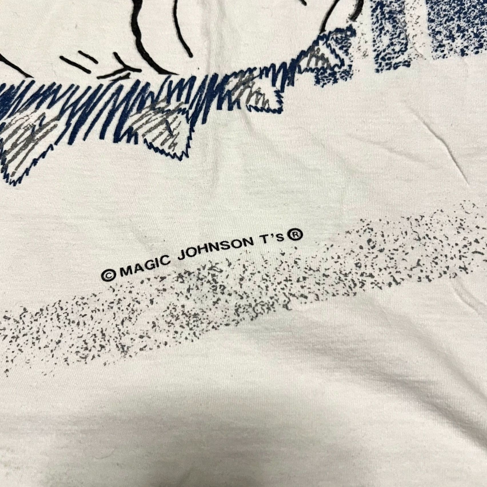VINTAGE 90s Magic Johnson Georgetown Hoyas AOP T-Shirt XL Men NCAA Blue Caribbean Dream, Regular, Untreated stains, No size tag, ?