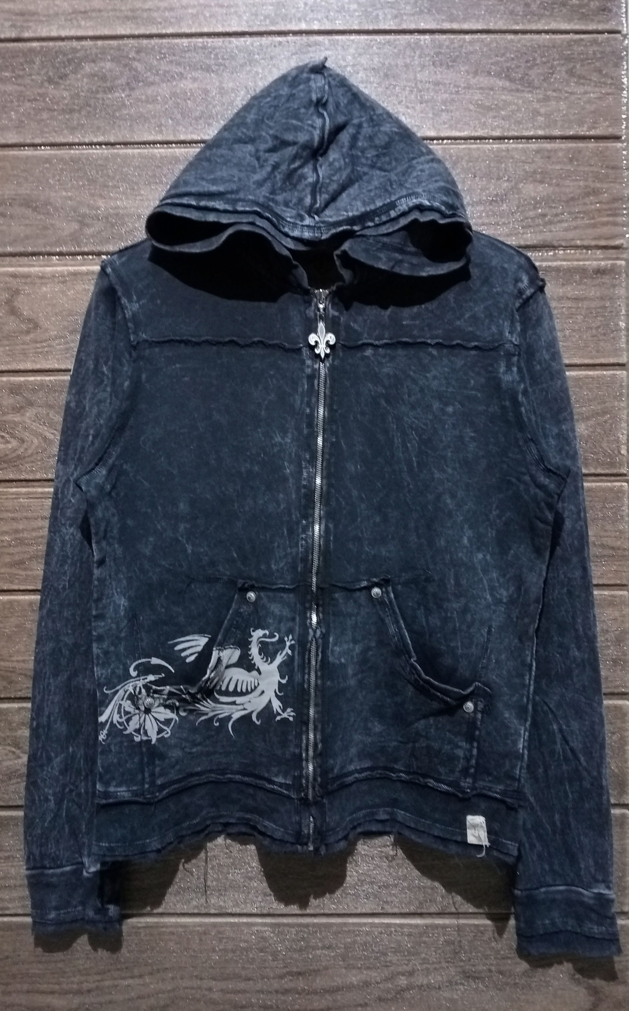 Vintage Vintage Punk Division E Distressed Design Hoodie Made in USA Size US S / EU 44-46 / 1 - 2 Thumbnail