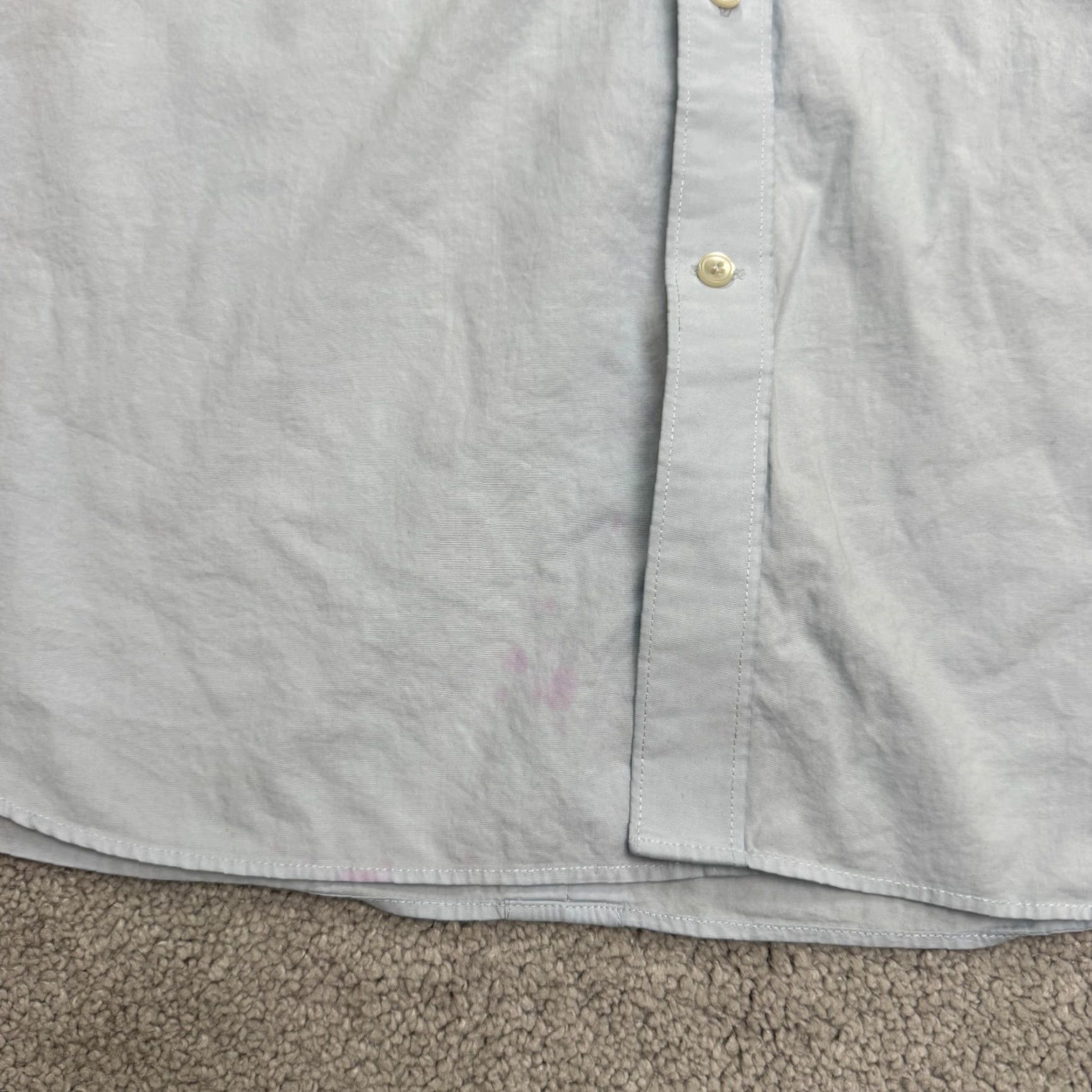 Reiss REISS Slim Fit Dress Shirt Men's Medium Light Blue Cotton Pocket Classic Business Casual Size 40R - 7 Thumbnail