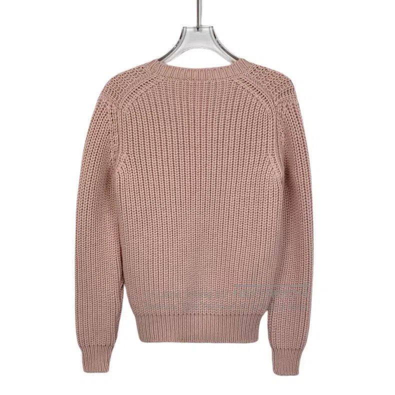 Fendi Fendi Pink Logo Letter Embroidered Wool Round Neck Long Sl Size XXS / US 00 / IT 34 - 2 Thumbnail