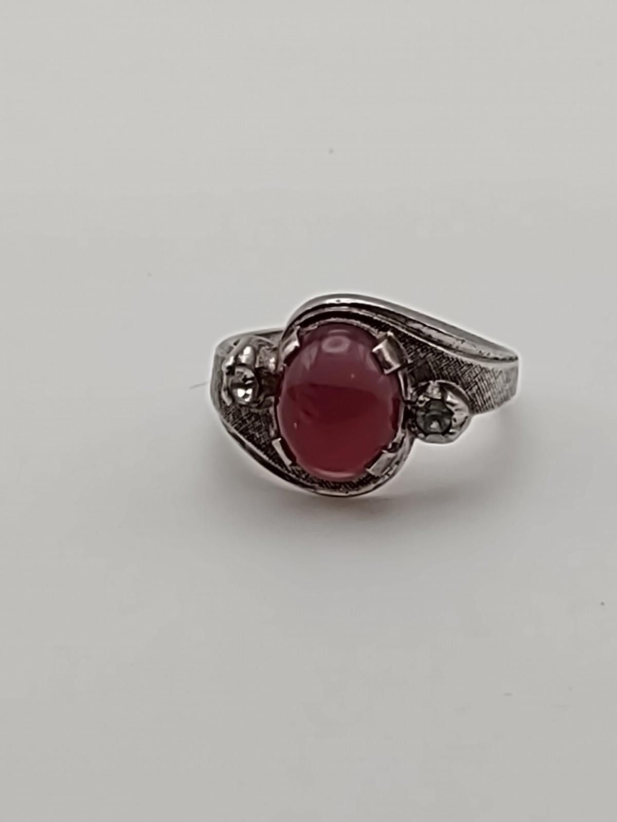 The Unbranded Brand Vintage Sterling Silver Pink Cabochon Ring Size 7 Size ONE SIZE - 1 Thumbnail