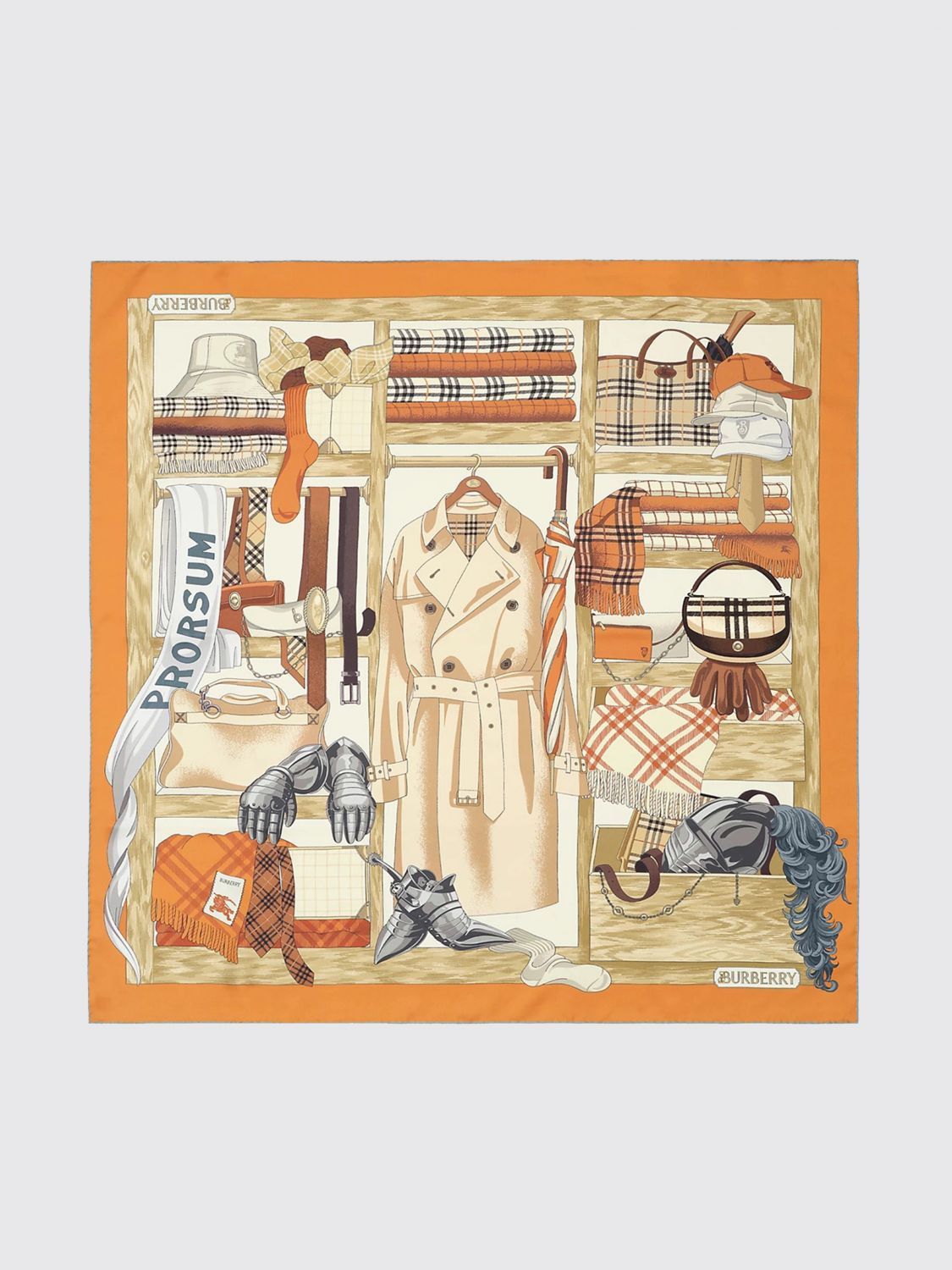 Burberry Burberry Neck Scarf Men Orange Size ONE SIZE - 1 Thumbnail