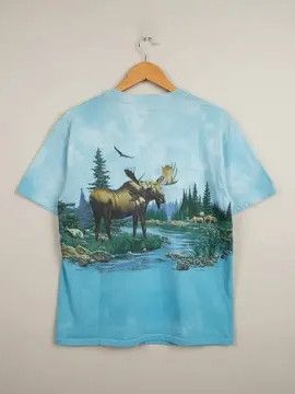 Vintage VTG Habitat XCVIII Mount New Hampshire Moose AOP Oneita Tag Size US XXL / EU 58 / 5 - 4 Thumbnail