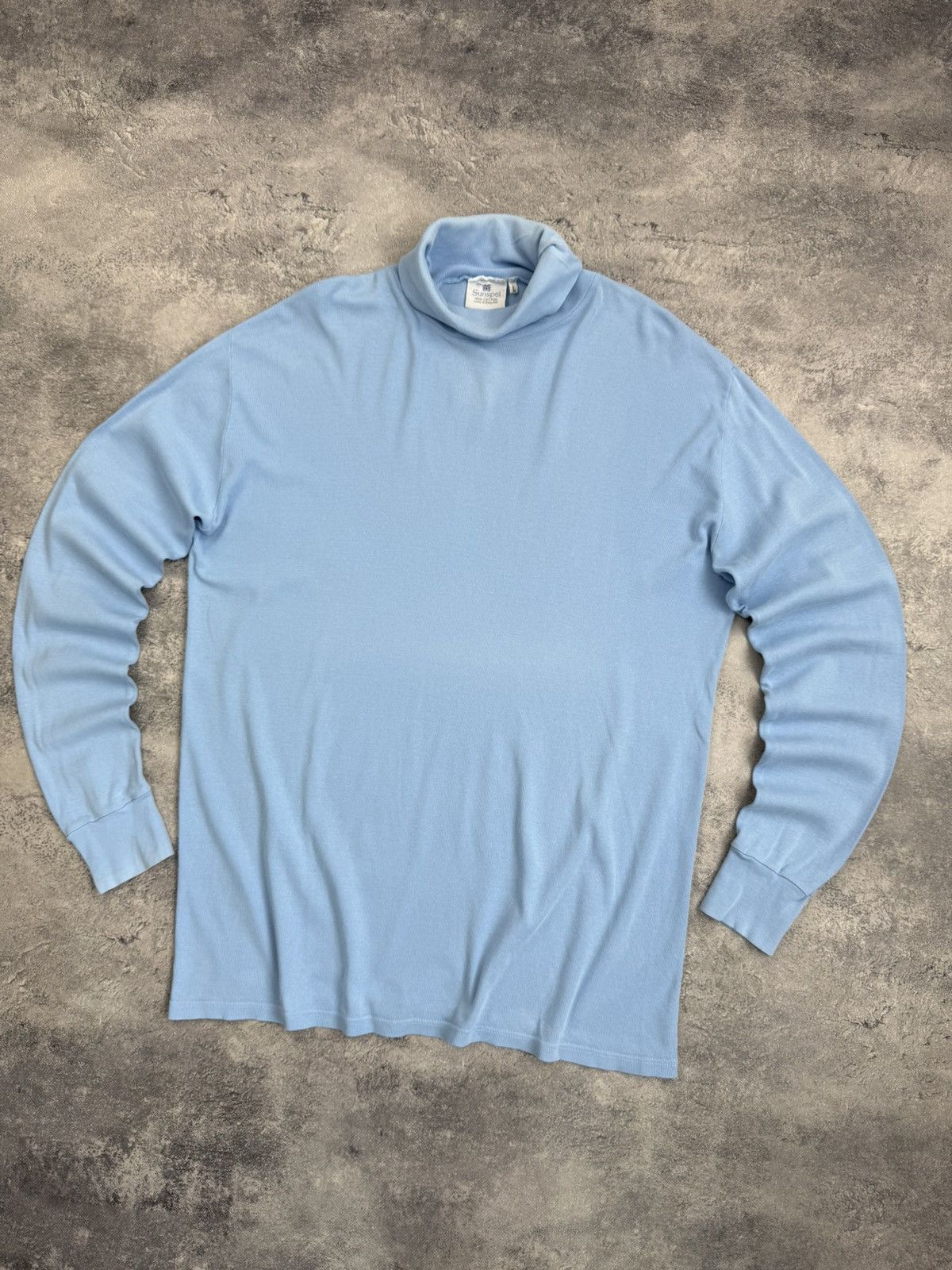 Sunspel Vintage Sunspel Blue Turtleneck Made In England Luxury Size US L / EU 52-54 / 3 - 3 Thumbnail