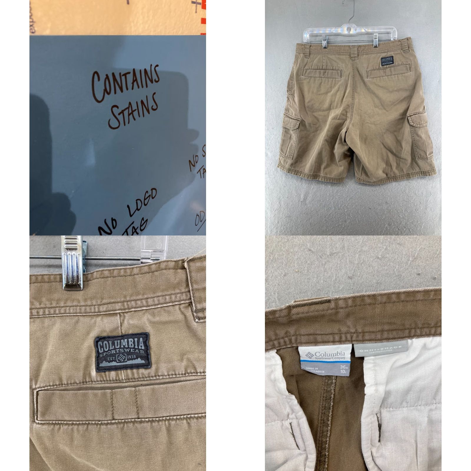 Vintage Columbia Cargo Shorts Mens 36 Outdoor Canvas Cargo Pocket Brown Cotton Casual Outdoor 90s Theme Mens Size US 36 / EU 52 - 8 Thumbnail