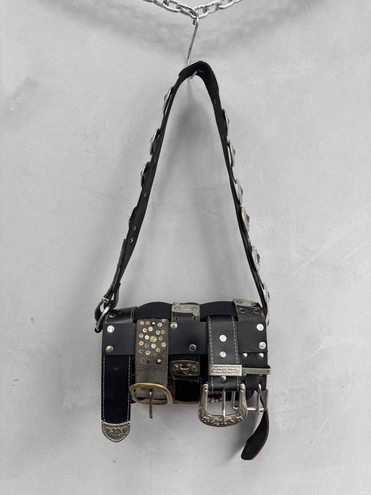 Archival Clothing x Hysteric Glamour Vintage Belted Leather Messenger Bag Margiela Style in Black