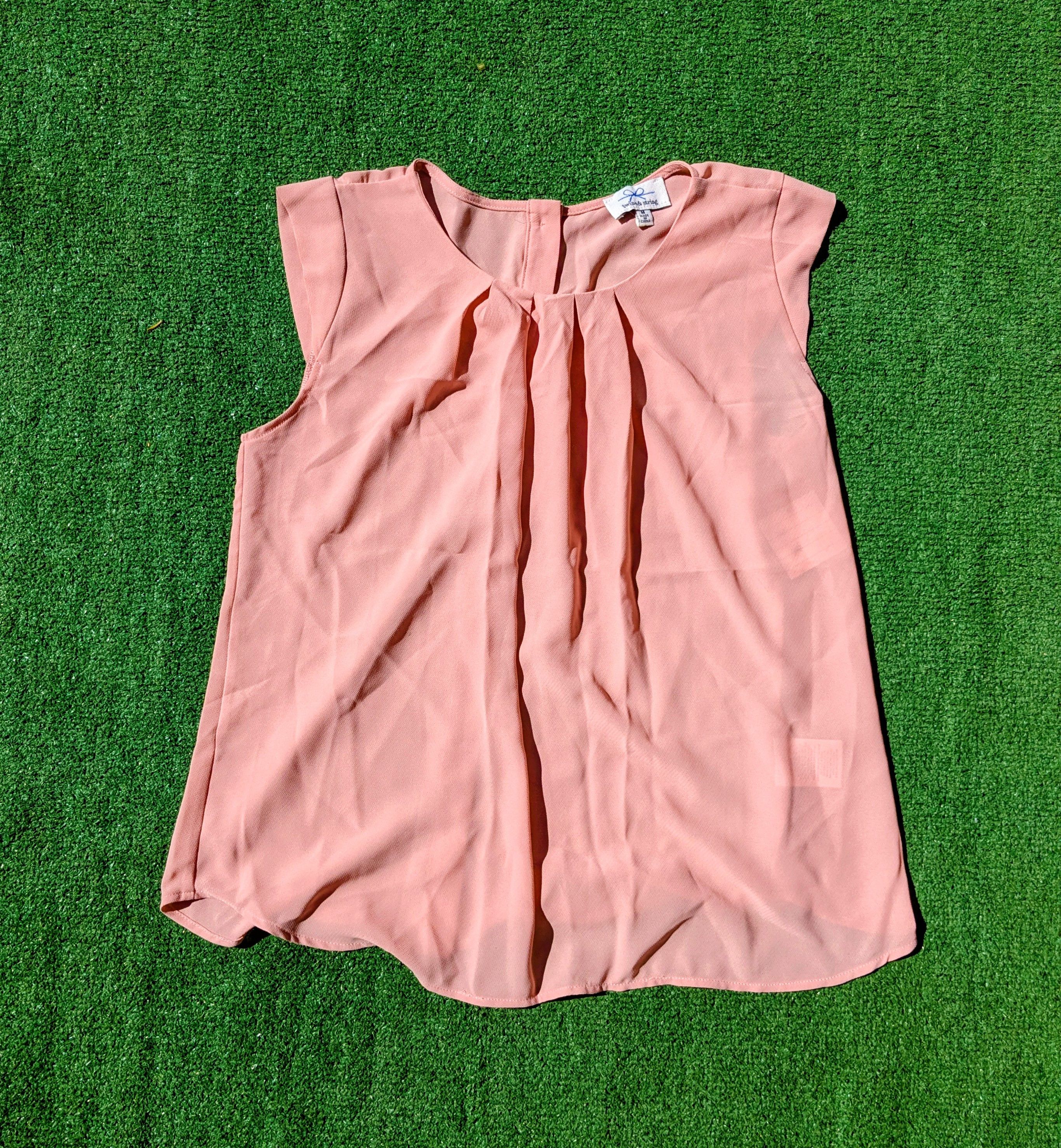 Other Twine & String Pink Flutter Sleeve Button Back Blouse Top Size M / US 6-8 / IT 42-44 - 7 Thumbnail