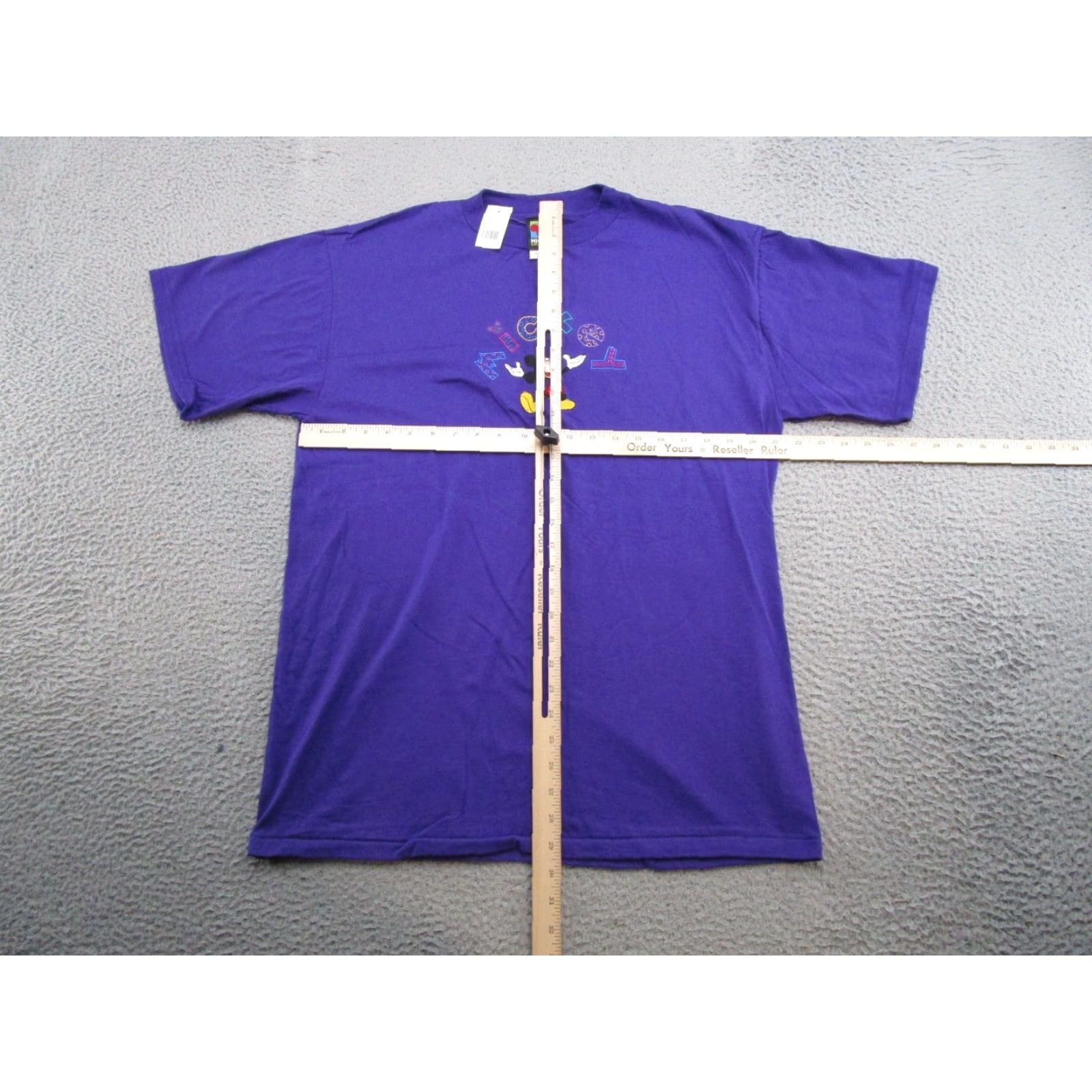 Mickey Unlimited VINTAGE Mickey Unlimited Shirt Mens L Purple 1990s Embroidered Crew Neck 90s Disney Knit Cotton Short Sleeve T-Shirt Size US L / EU 52-54 / 3 - 5 Thumbnail