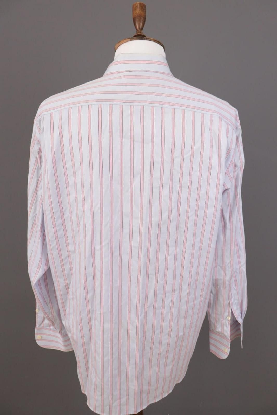 Eton Eton Wrinklefree Cotton Blue Stripe Shirt Size 45 / 17 3/4 Size US M / EU 48-50 / 2 - 10 Thumbnail
