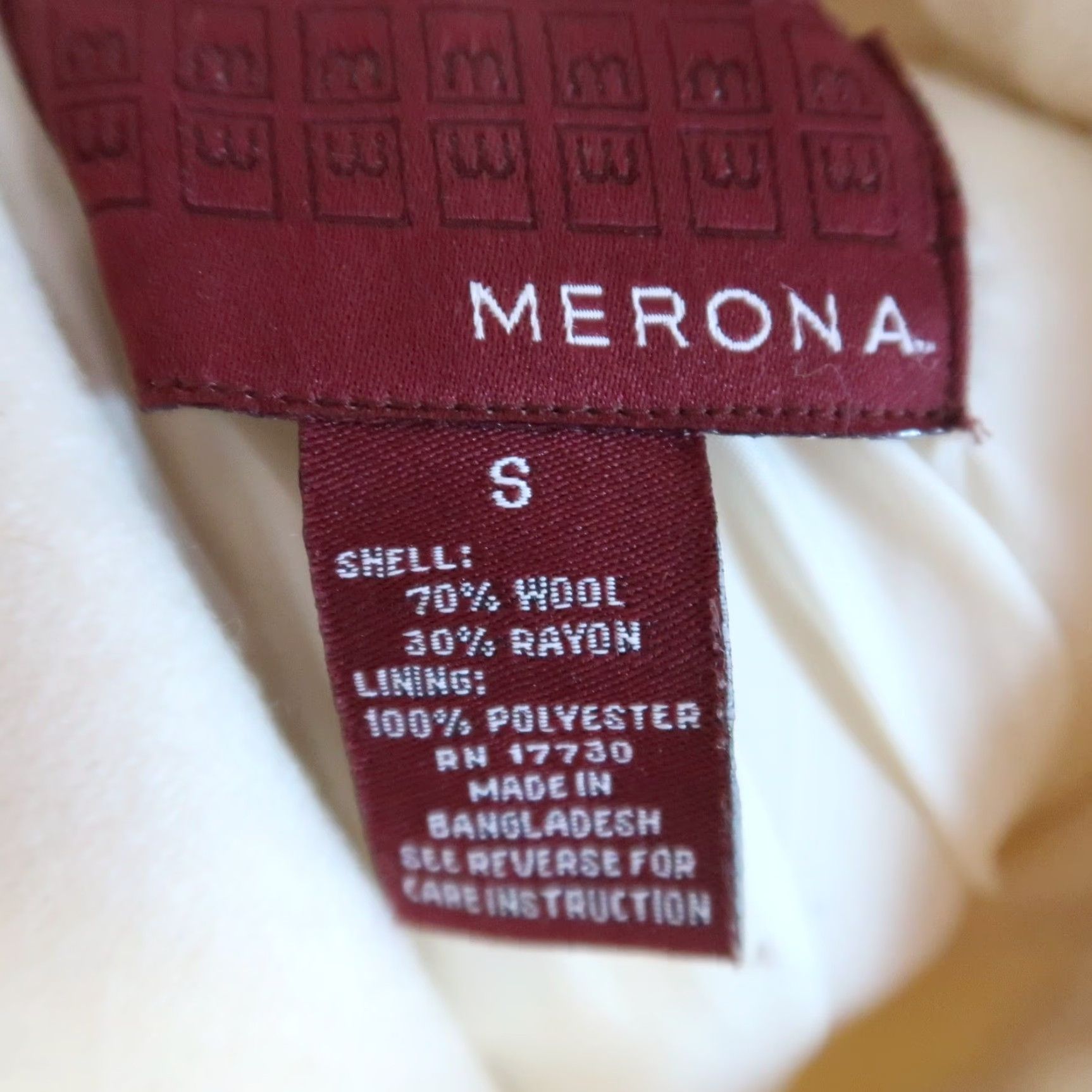 Merona VINTAGE Merona Coat Wool Button Front Mid-Length S Women Cream Long Sleeve 38" Fall Winter Spring Casual Solid Overcoat 1990s-2000s Size S / US 4 / IT 40 - 5 Thumbnail