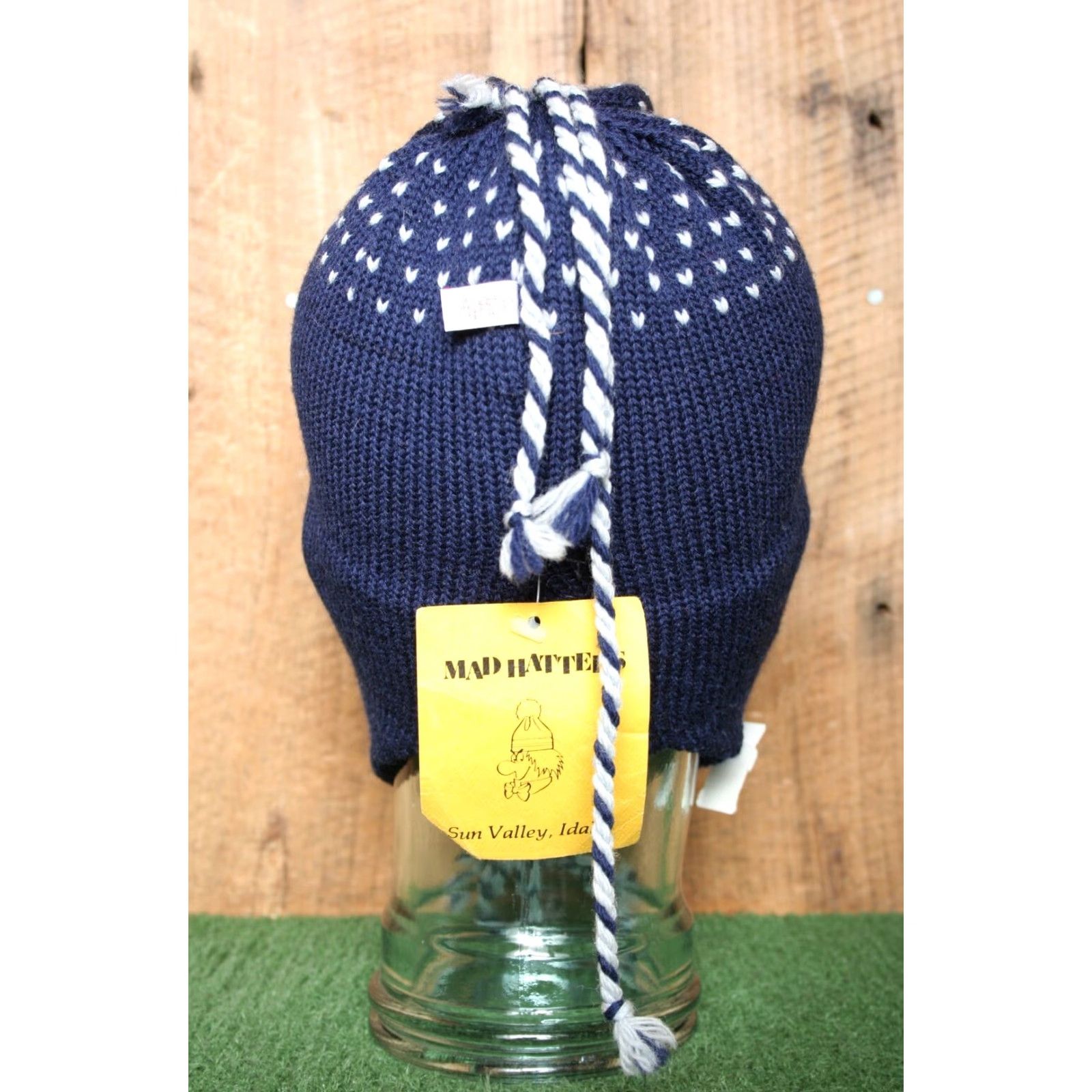 Karhu VINTAGE Mad Hatters Skiing Bear Logo Wool Beanie Winter Hat Adult One Size Blue White Mens Womens Unisex Size ONE SIZE - 3 Thumbnail