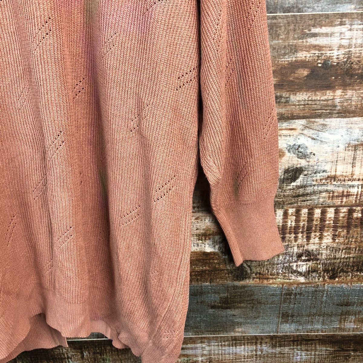 Homespun Knitwear DL Japanese Brand Orange Cardigan Knitweaer #C483 Size XL / US 12-14 / IT 48-50 - 16 Thumbnail