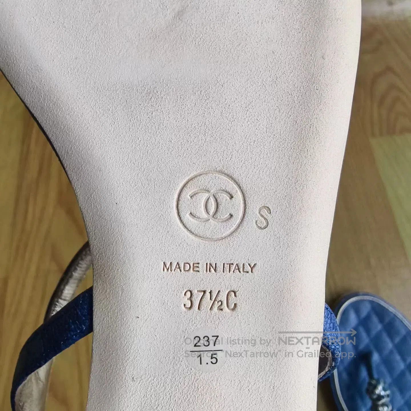 Chanel Chanel Blue Camellia Sandals. Size US 6.5 / IT 36.5 - 8 Thumbnail