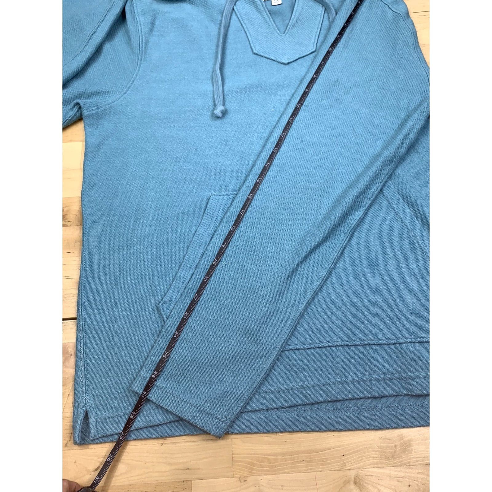 Lucky Brand Lucky Brand Hoodie Mens L Turquoise V-Neck Drawstring Pullover Casual Solid #7195 Size US L / EU 52-54 / 3 - 6 Thumbnail