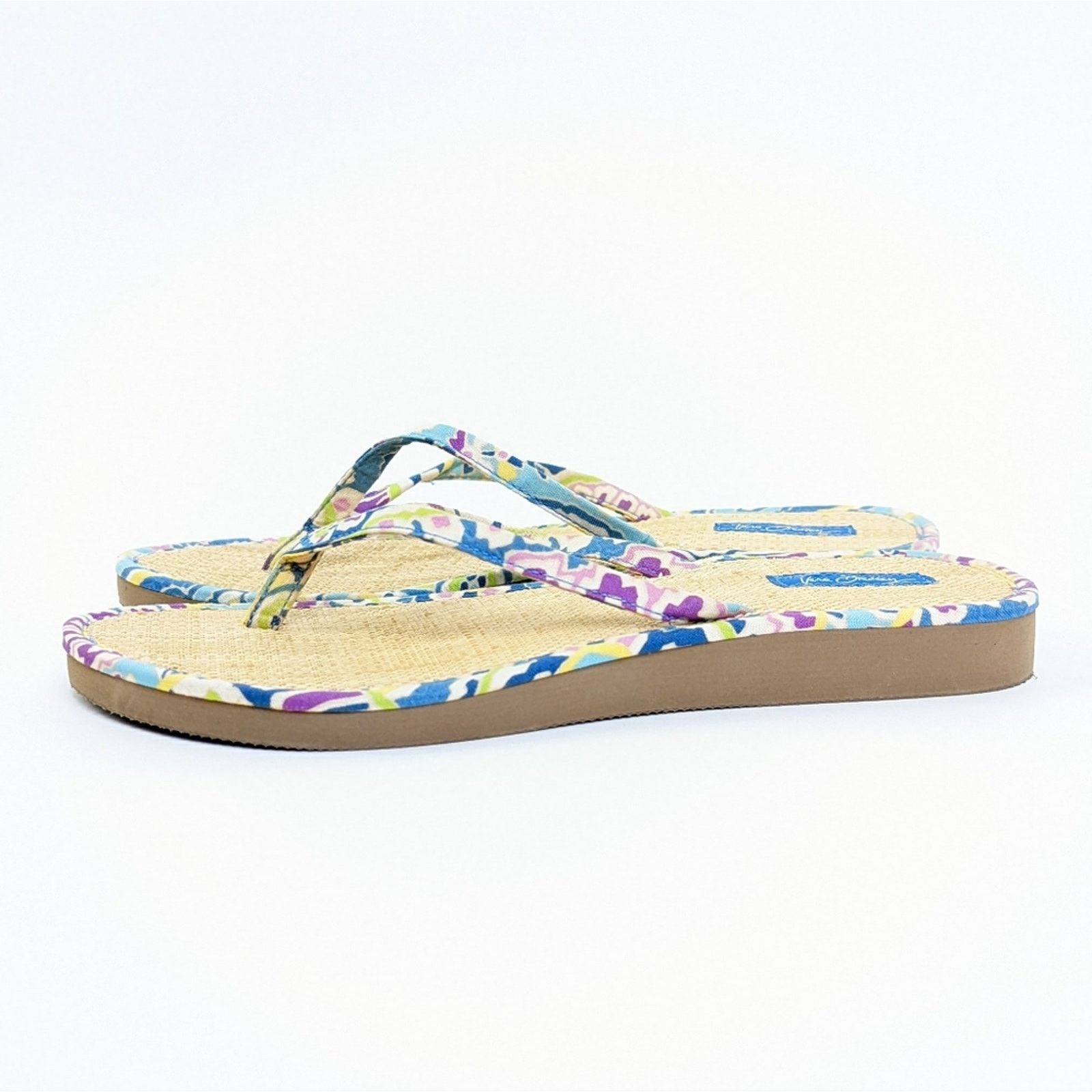 Vera Bradley Vera Bradley Straw Flip Flop Sandals in Capri Blue - 6.5 Size US 6.5 / IT 36.5 - 4 Thumbnail