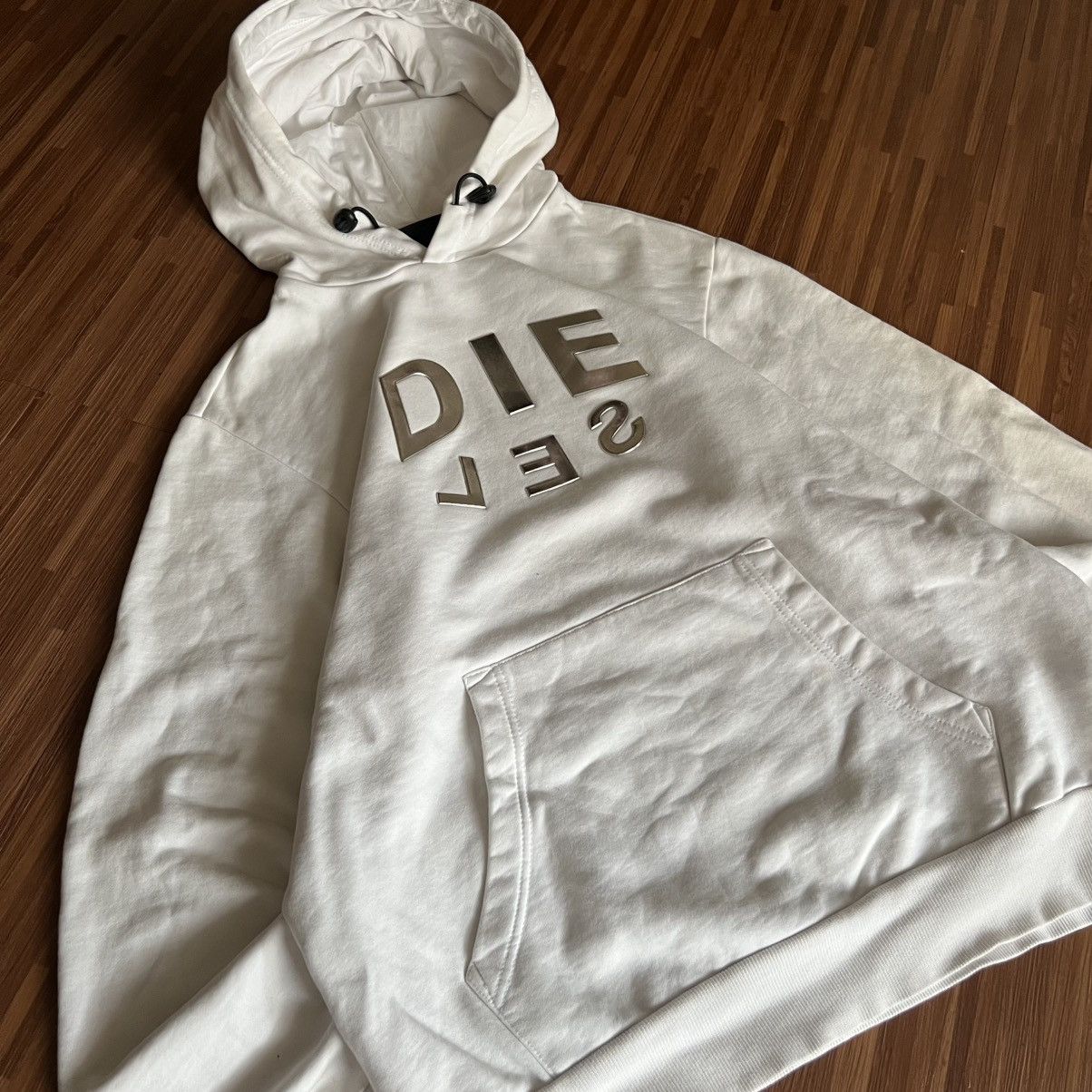 Diesel “DIESEL” WHITE HOODIE Size US L / EU 52-54 / 3 - 2 Thumbnail