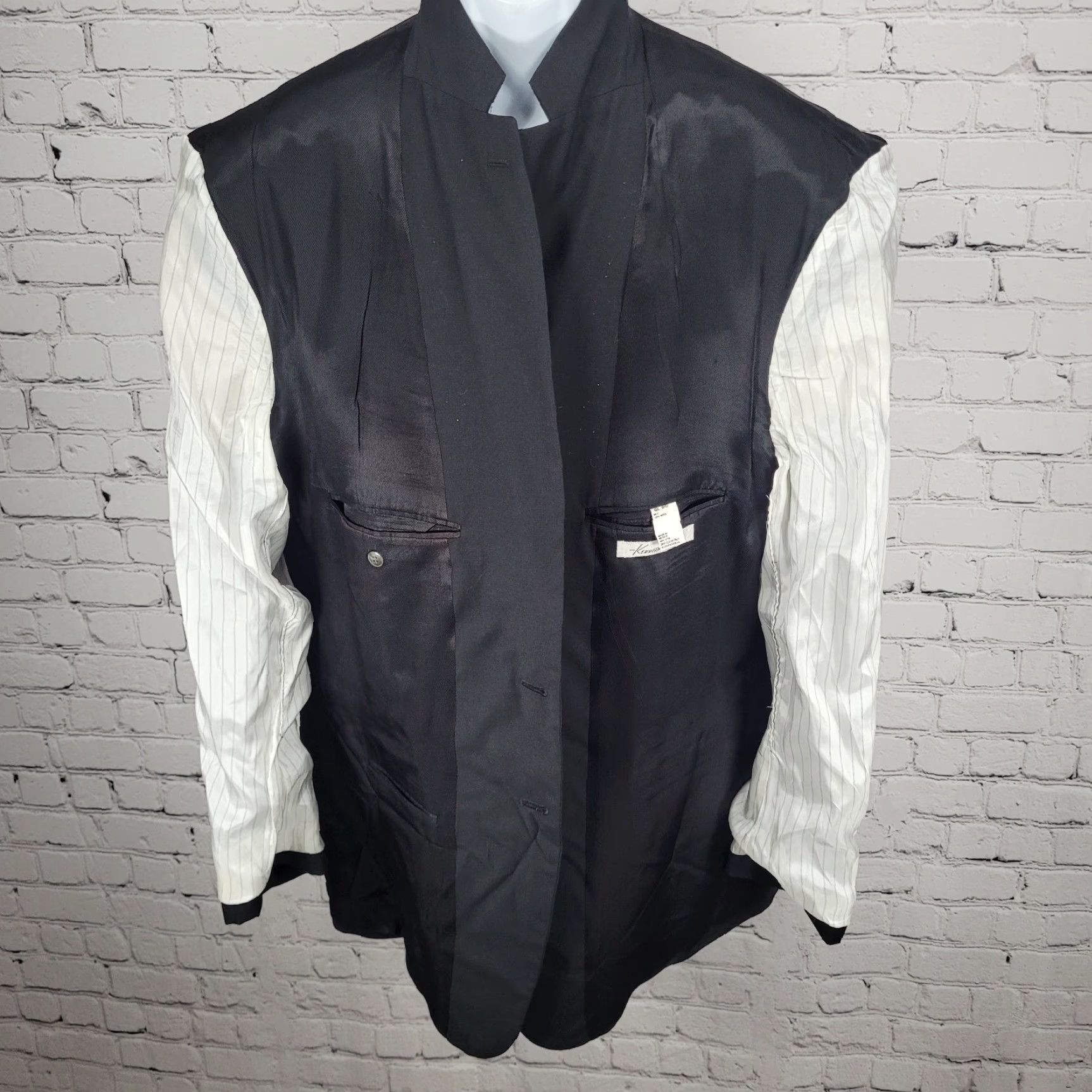 Kenneth Cole Kenneth Cole Black 100% Wool Blazer Sport Coat 2 Button Notch Lapel Double Vented 48L Men Redefined Shirt/Coat? Size 48R - 5 Thumbnail