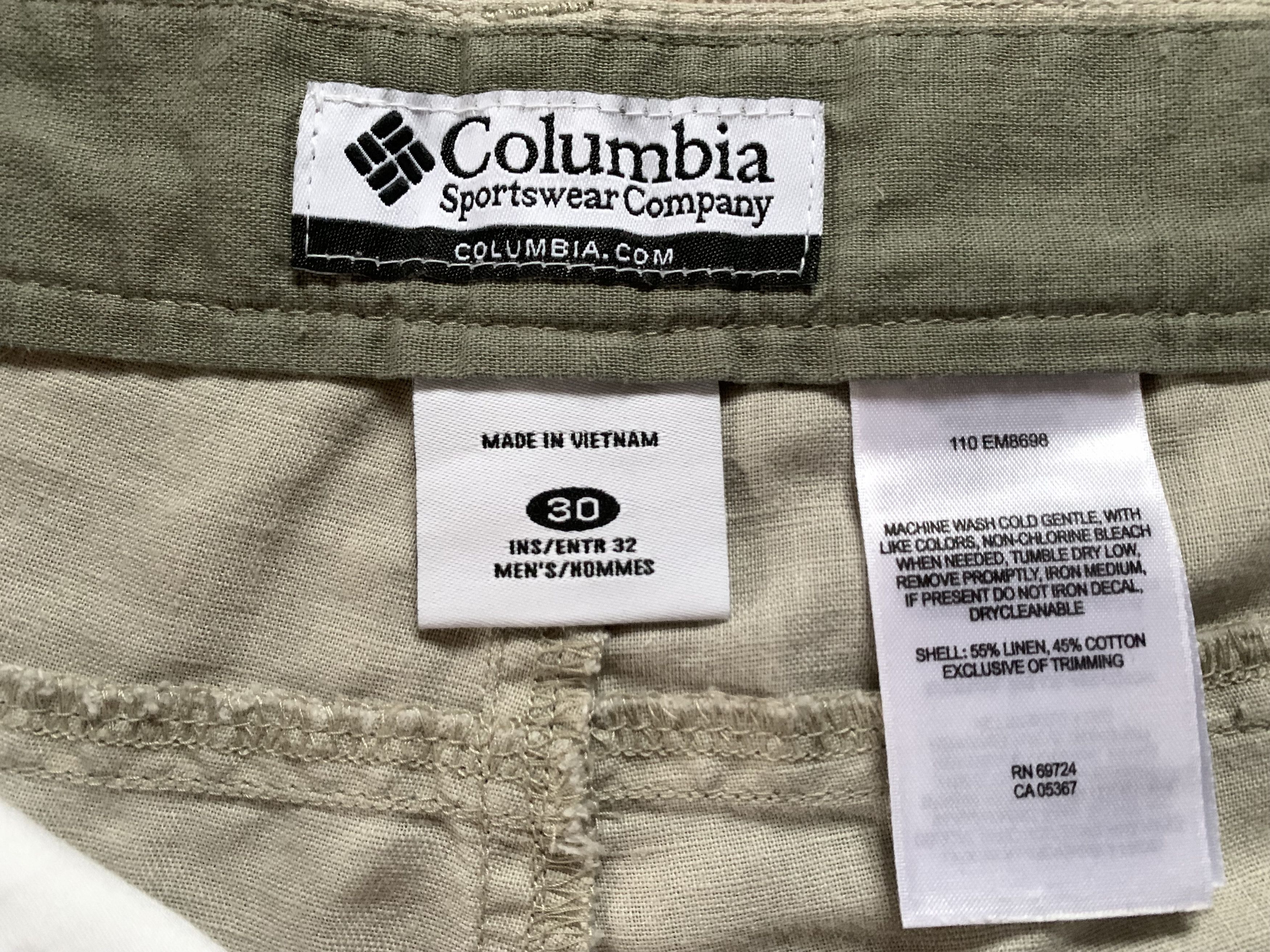 Columbia Mens Linen Outdoor Pants Trousers