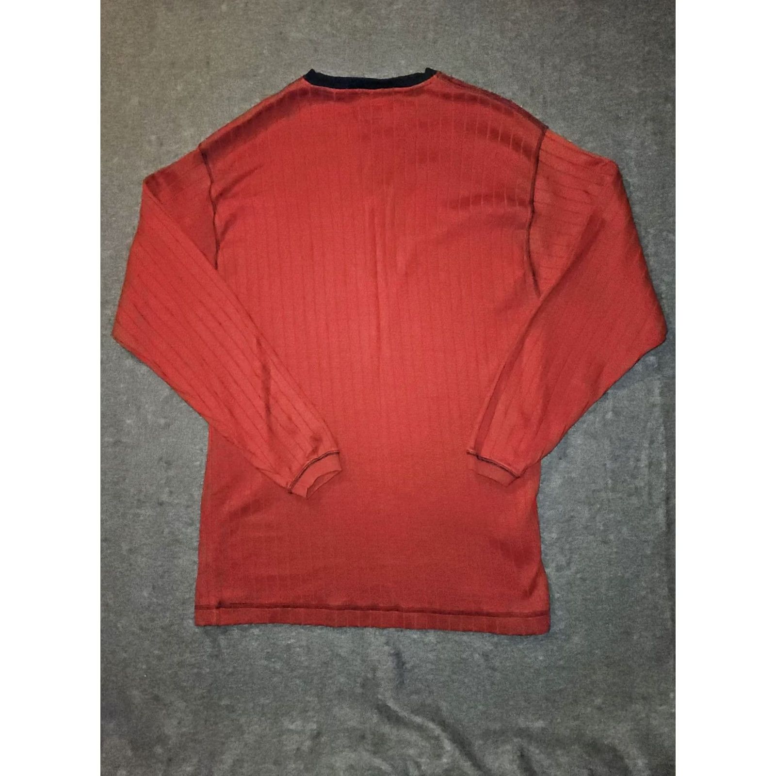 Point Zero VINTAGE Point Zero Shirt Men's XL Red Long Sleeve Striped Ribbed Y2K Size US XL / EU 56 / 4 - 7 Thumbnail
