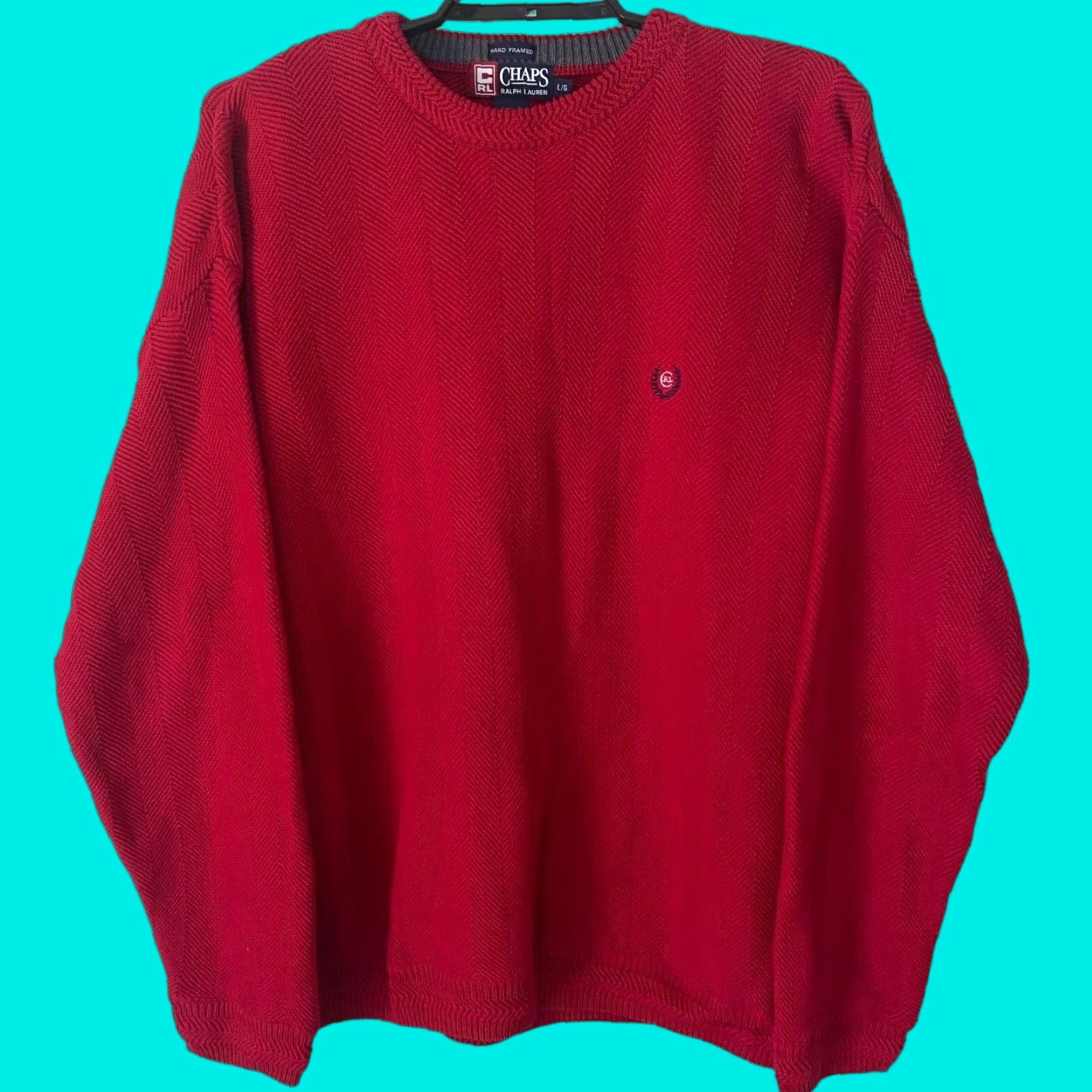 Ralph Lauren VINTAGE Ralph Lauren Chaps Crewneck Sweater Red Men L Knitwear Pullover 90s Classic Preppy Embroidered Logo Size US L / EU 52-54 / 3 - 1 Thumbnail